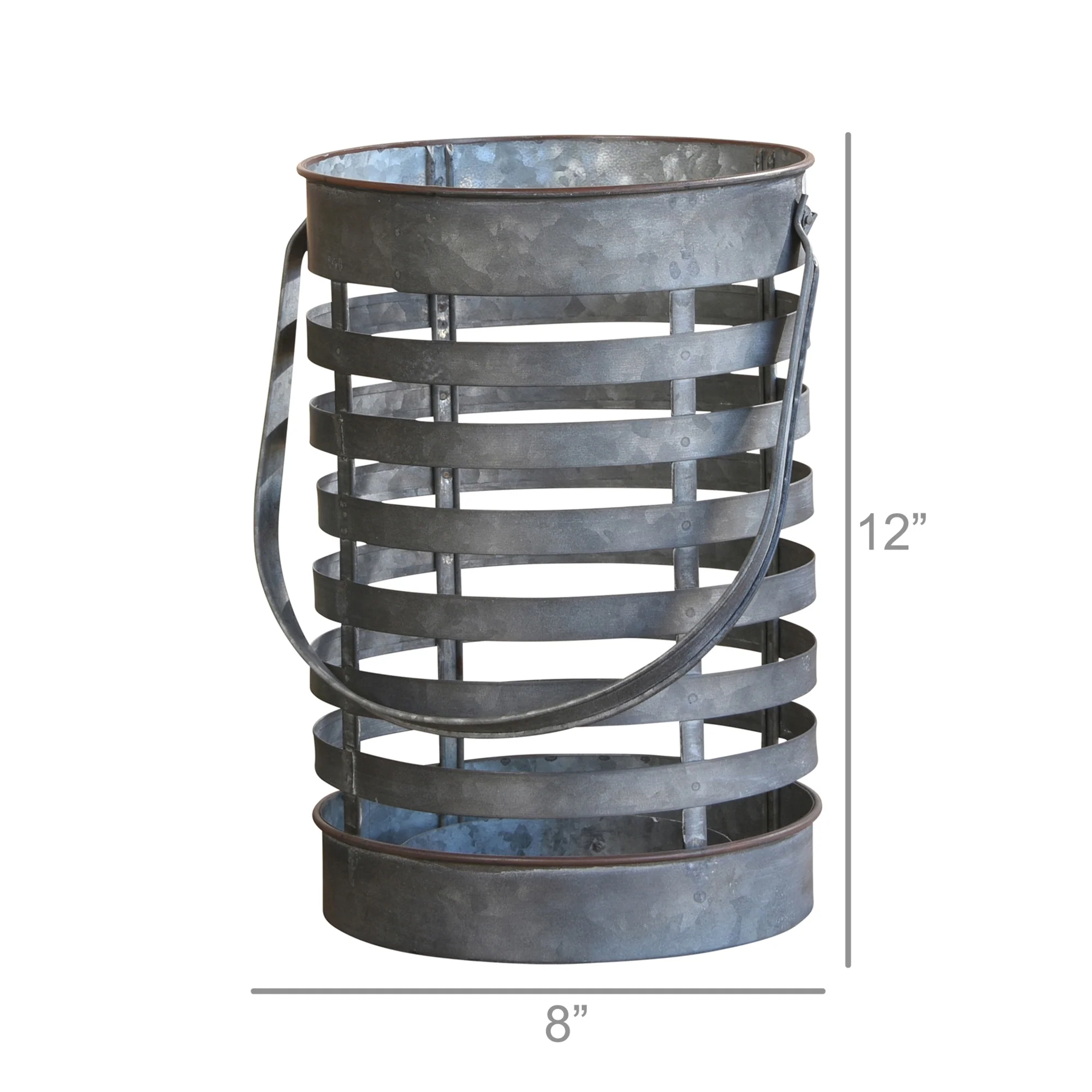 Hawken Lantern, Galvanized Set Of 2 By HomArt - Image 3