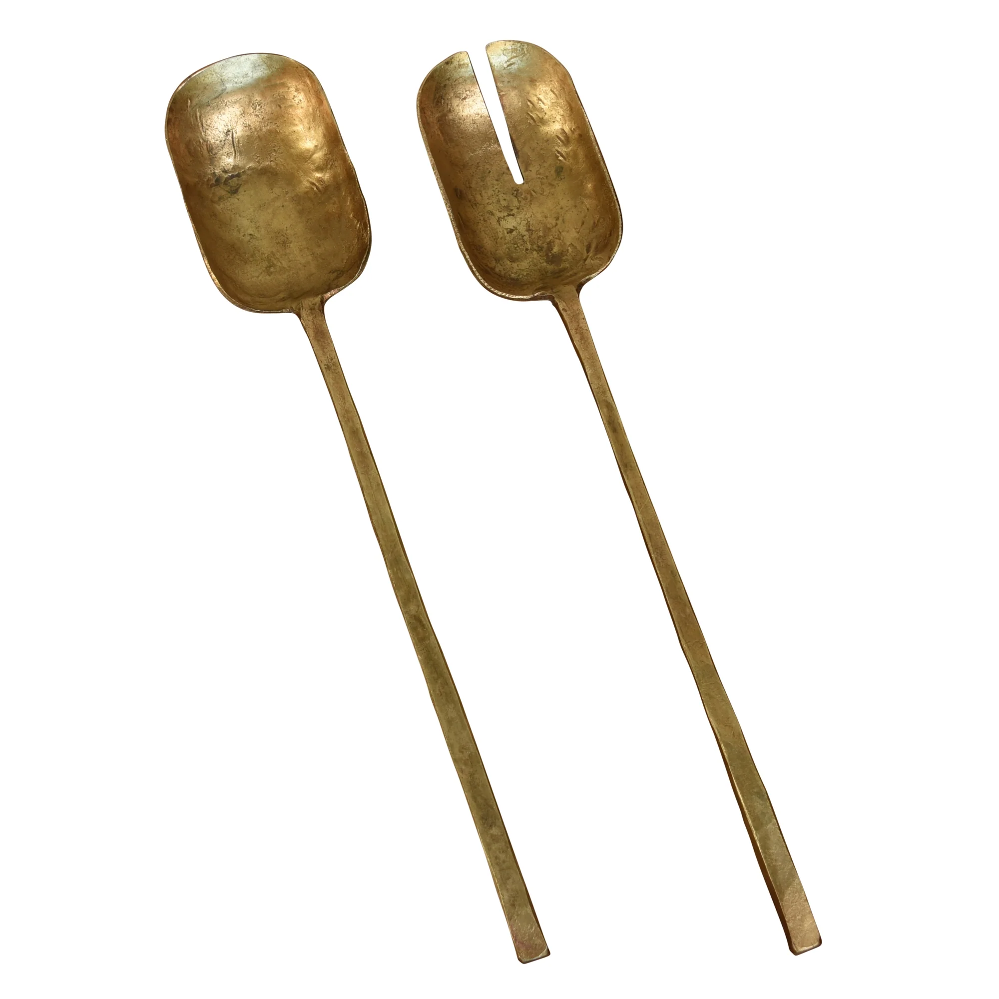 Hayes Salad Servers, Brass - Brass Set Of 2 By HomArt - Image 2