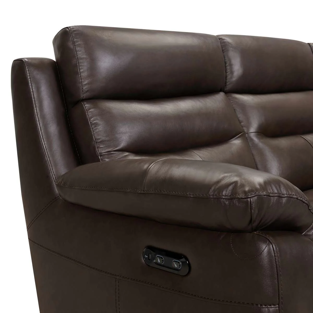 Hayward 82" Dove Gray Genuine Leather Power Reclining Sofa By Armen Living - Image 12