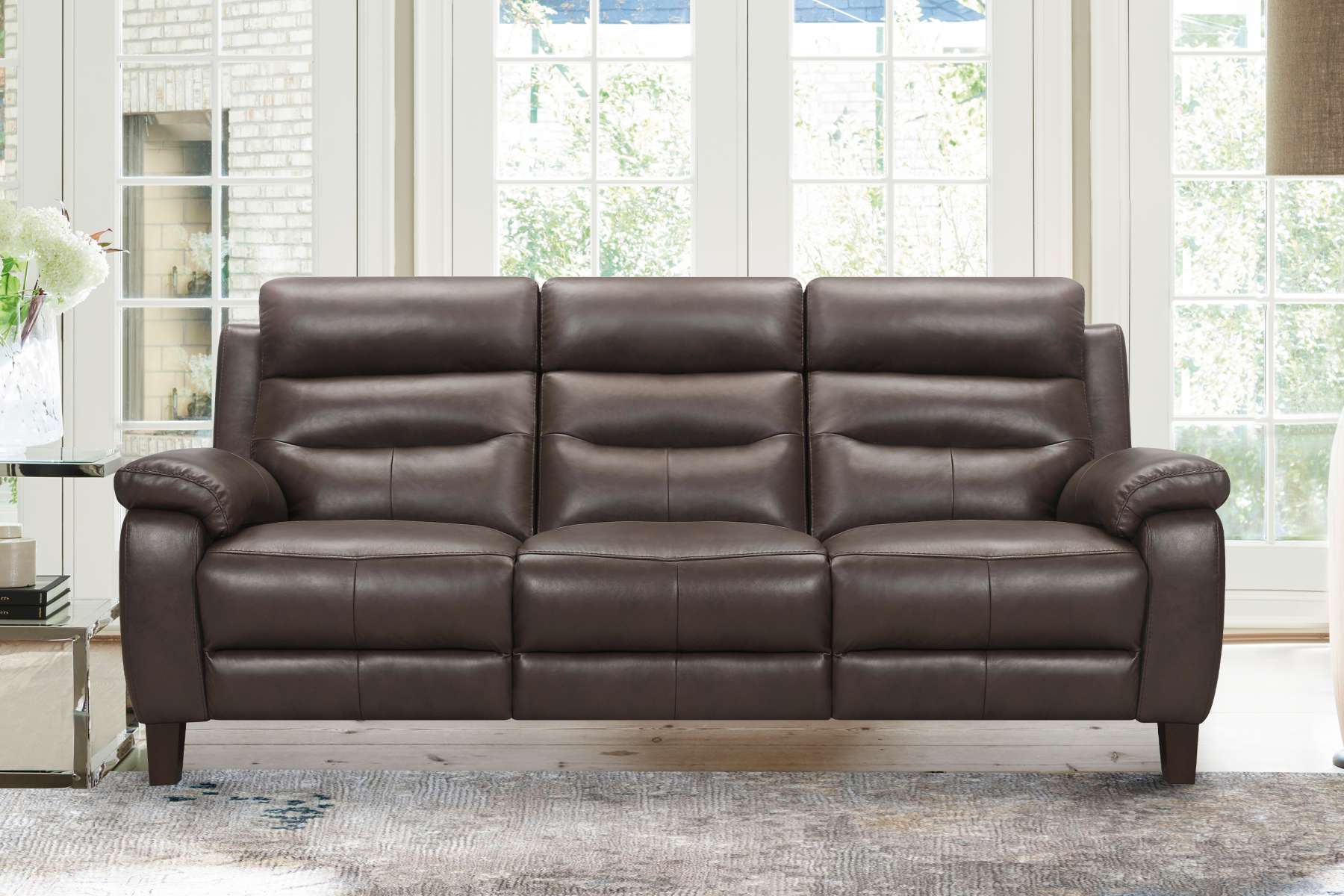 Hayward 82" Dove Gray Genuine Leather Power Reclining Sofa By Armen Living - Image 15