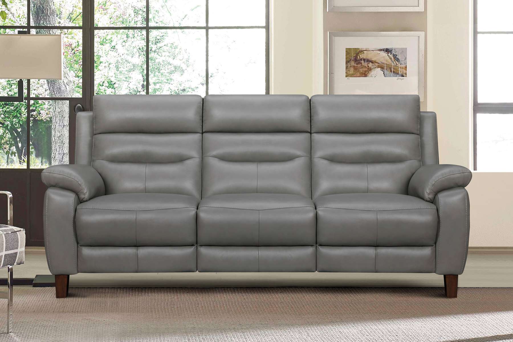 Hayward 82" Dove Gray Genuine Leather Power Reclining Sofa By Armen Living - Image 23