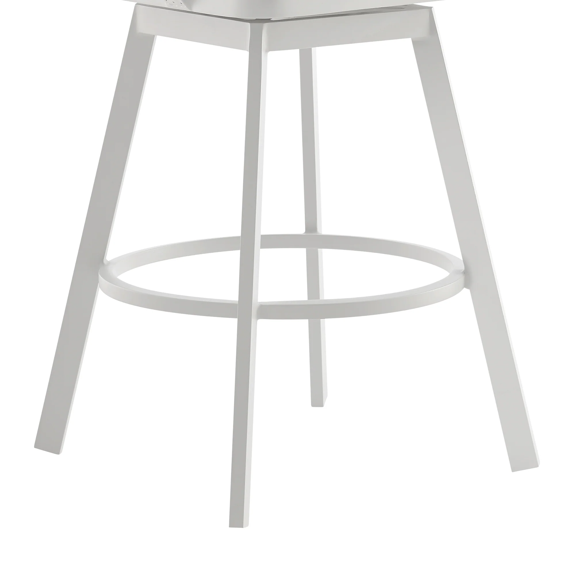 Hazel Outdoor Patio Swivel Bar Stool in Aluminum with Teak Wood and Argent Gray Cushions By Armen Living - Image 7
