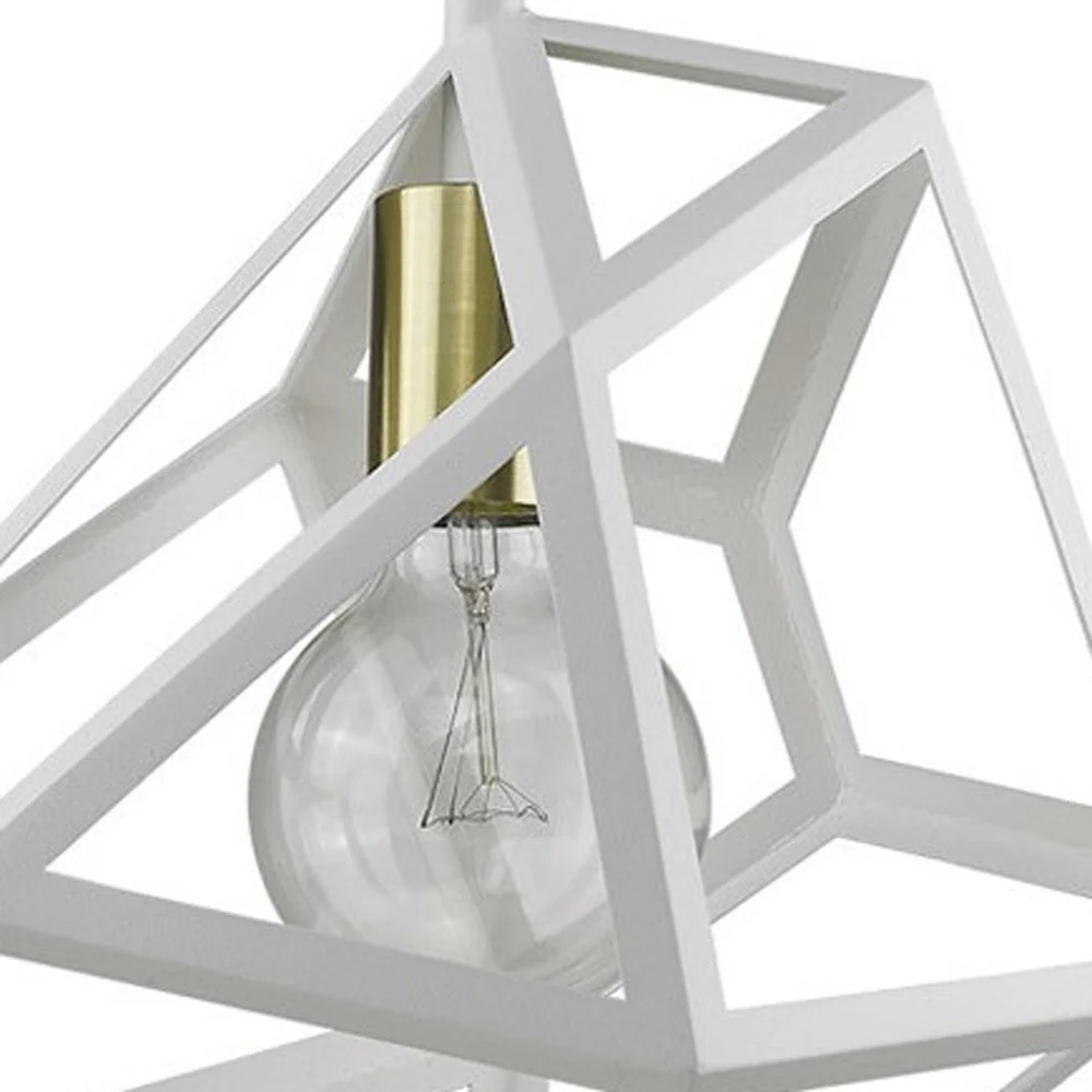 Hedron 1-Light White Pendant By Homeroots - Image 3