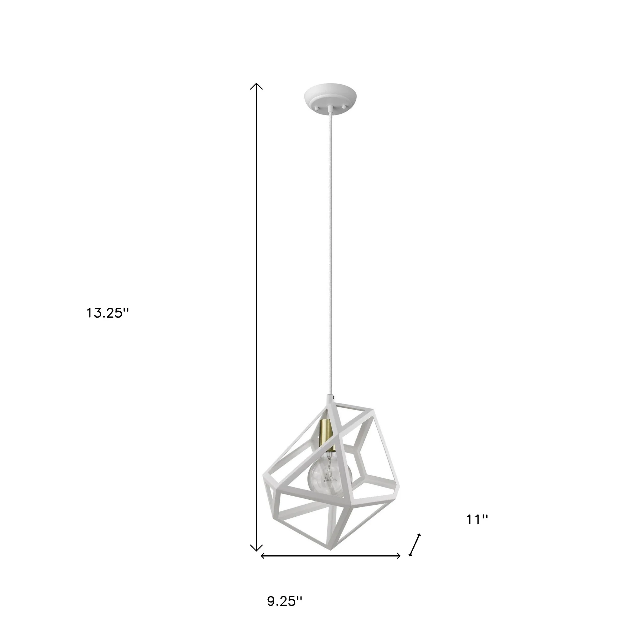 Hedron 1-Light White Pendant By Homeroots - Image 4