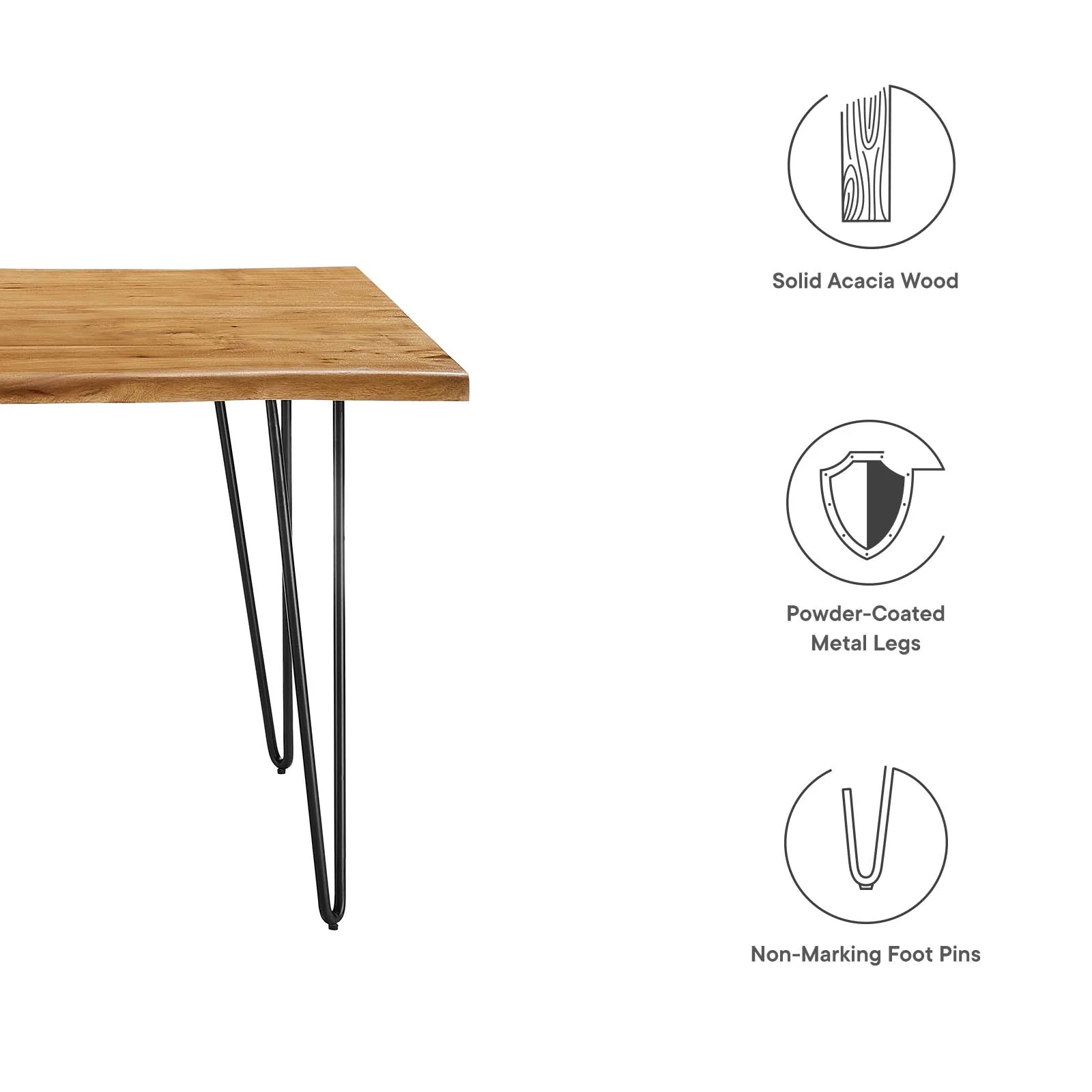Henley 60" Live Edge Acacia Wood Dining Table By Modway - EEI-6059 - Image 28
