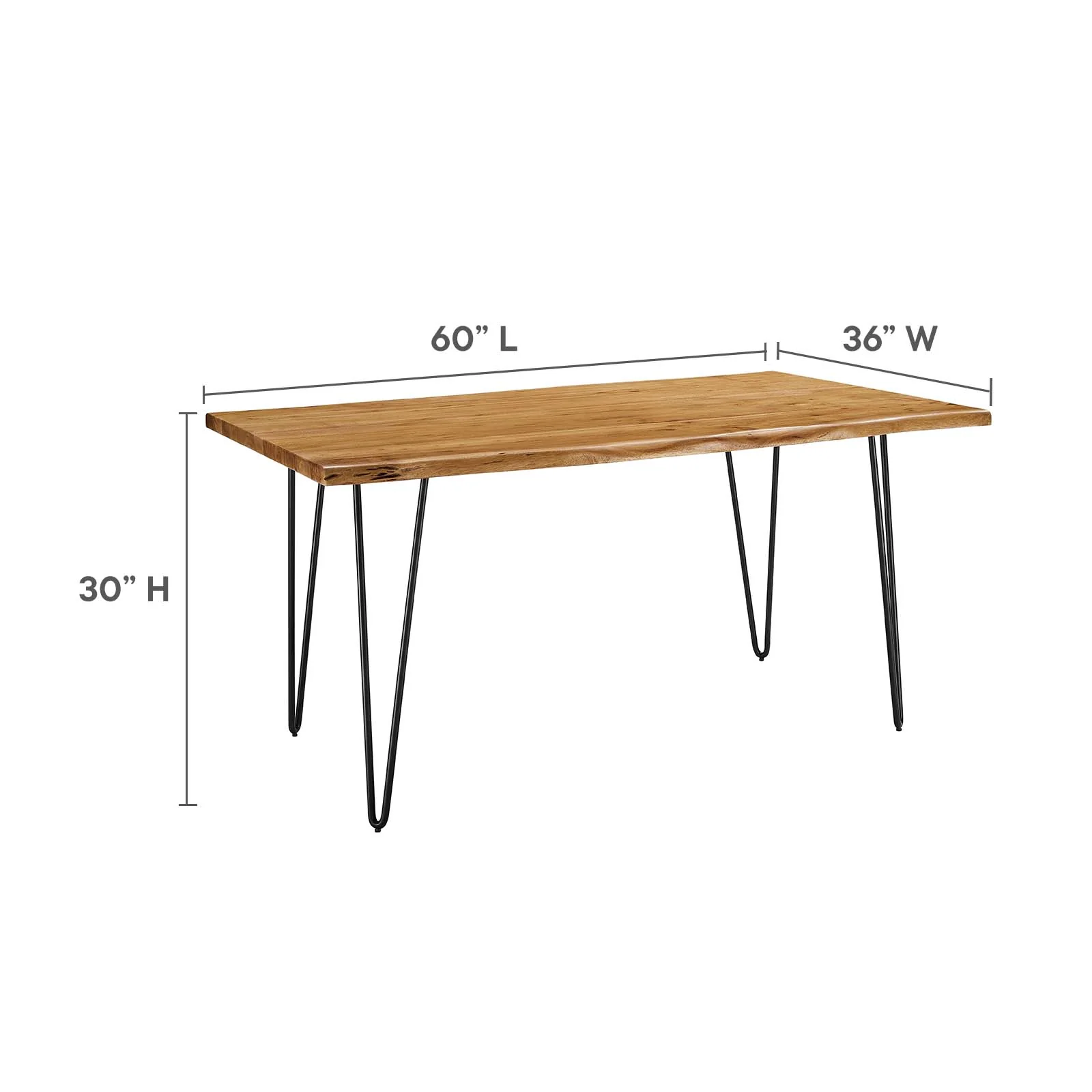 Henley 60" Live Edge Acacia Wood Dining Table By Modway - EEI-6059 - Image 29
