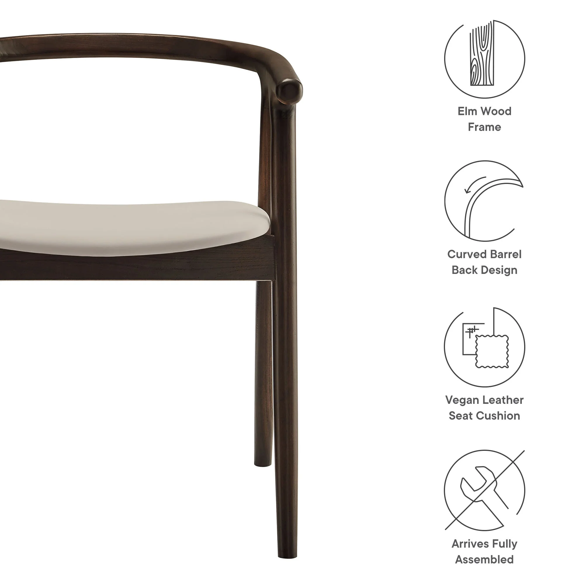 Henry Vegan Leather and Wood Dining Chair by Modway - Image 17