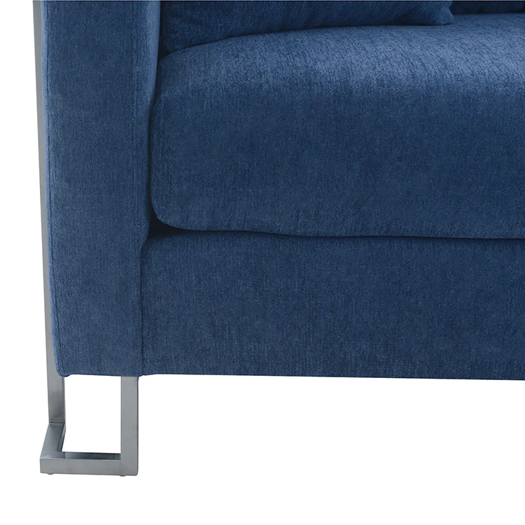 Heritage 2 Piece Blue Fabric Upholstered Sofa & Chair Set By Armen Living - Image 8
