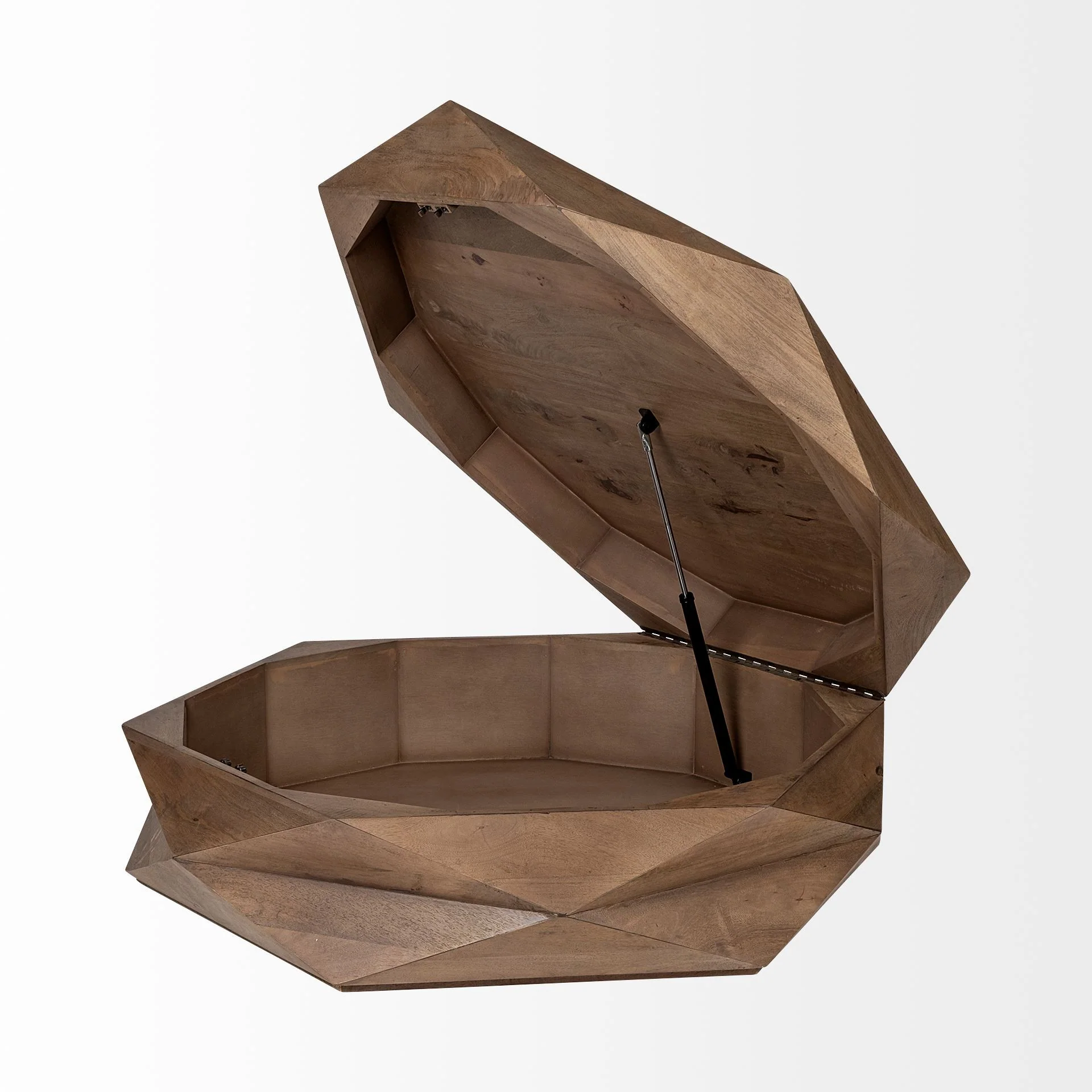 Hexagonal Hinged Solid Wood Top and Base Coffee Table By Homeroots - Image 3
