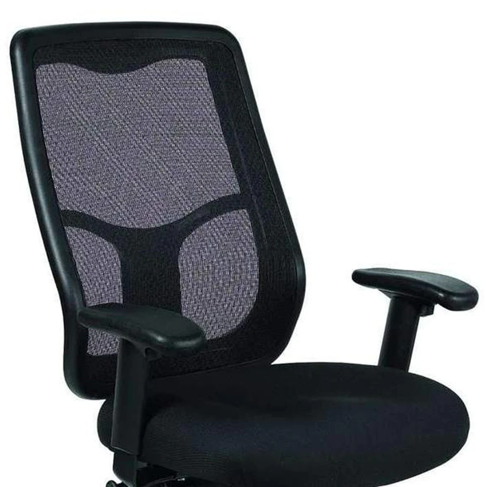 High Back Black Mesh Fabric Chair By Homeroots - Image 4