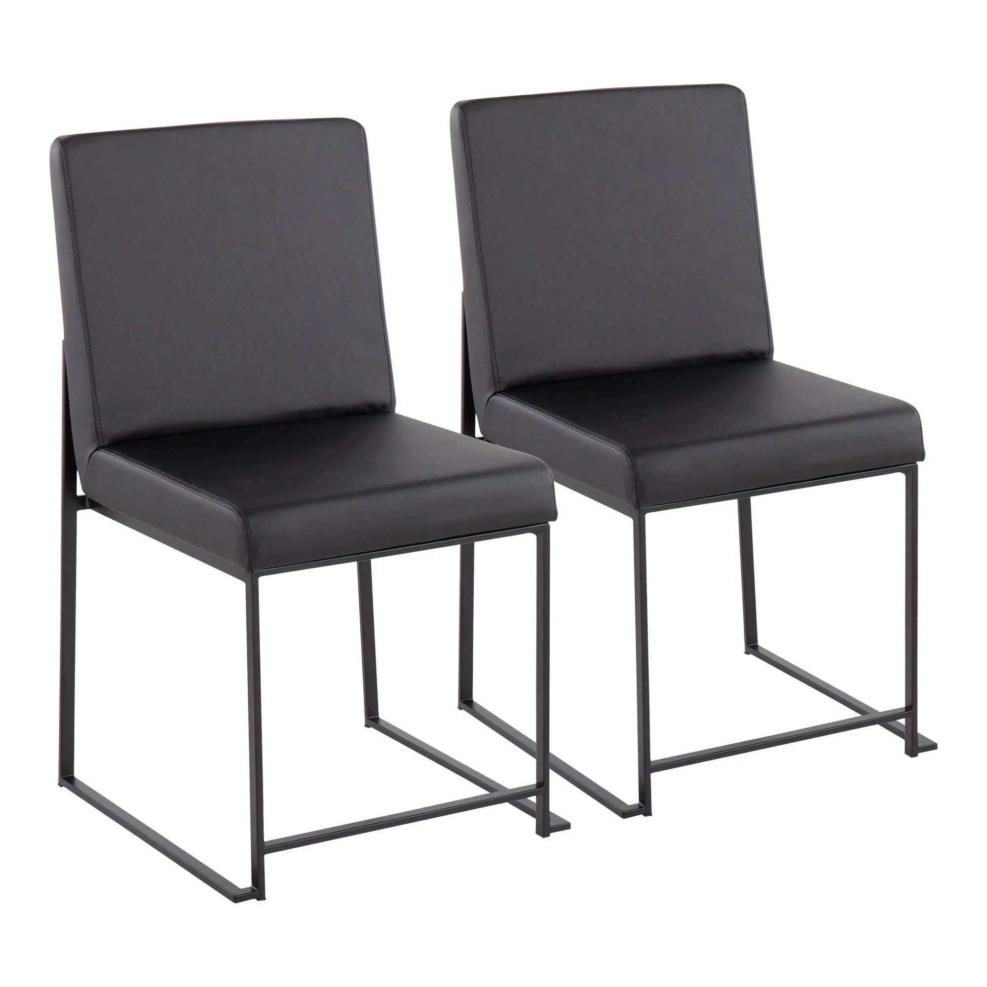 High Back Fuji Dining Chair - Set of 2 Black By LumiSource - DC-HBFUJI BKBK2 - Image 2