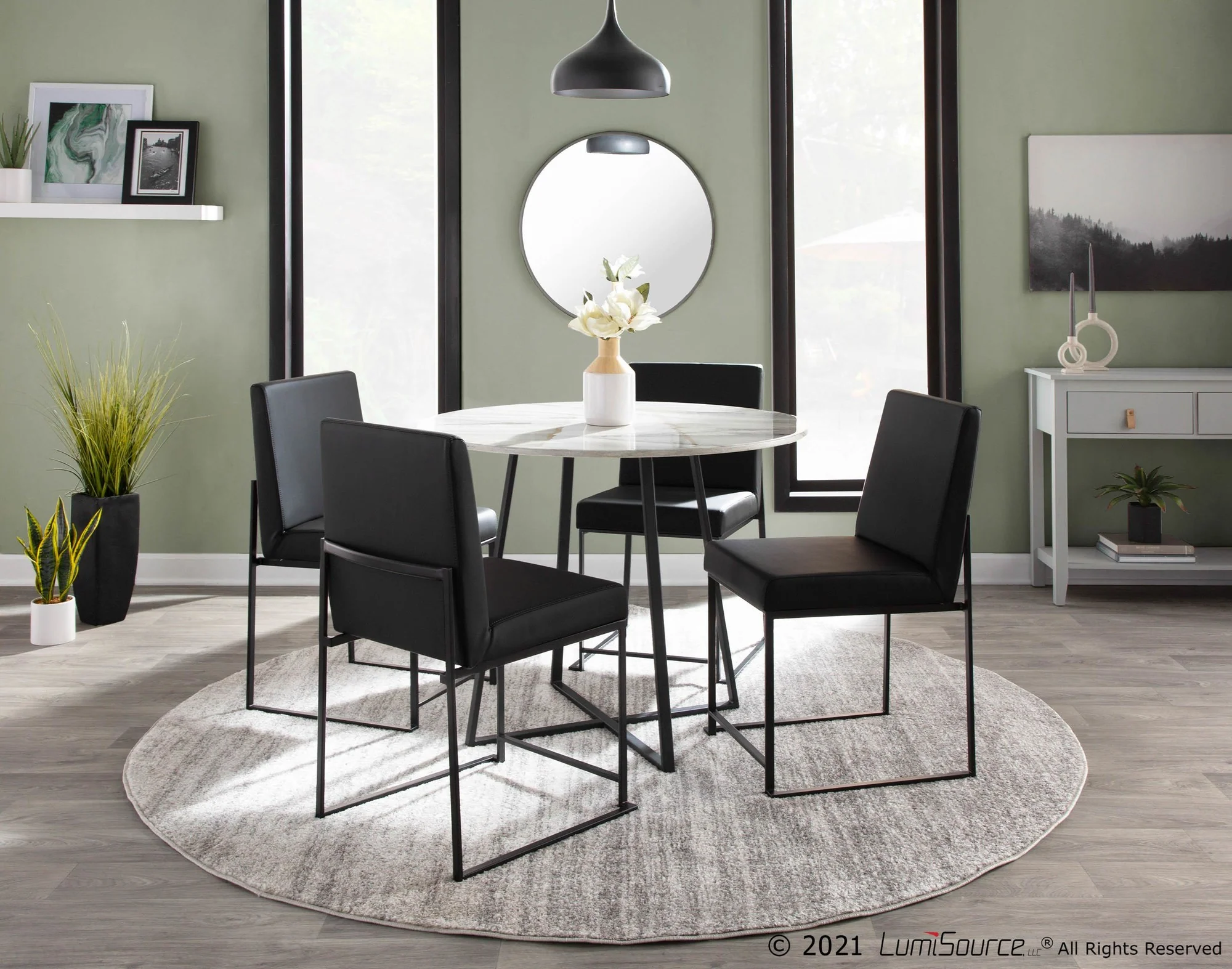 High Back Fuji Dining Chair - Set of 2 Black By LumiSource - DC-HBFUJI BKBK2 - Image 6