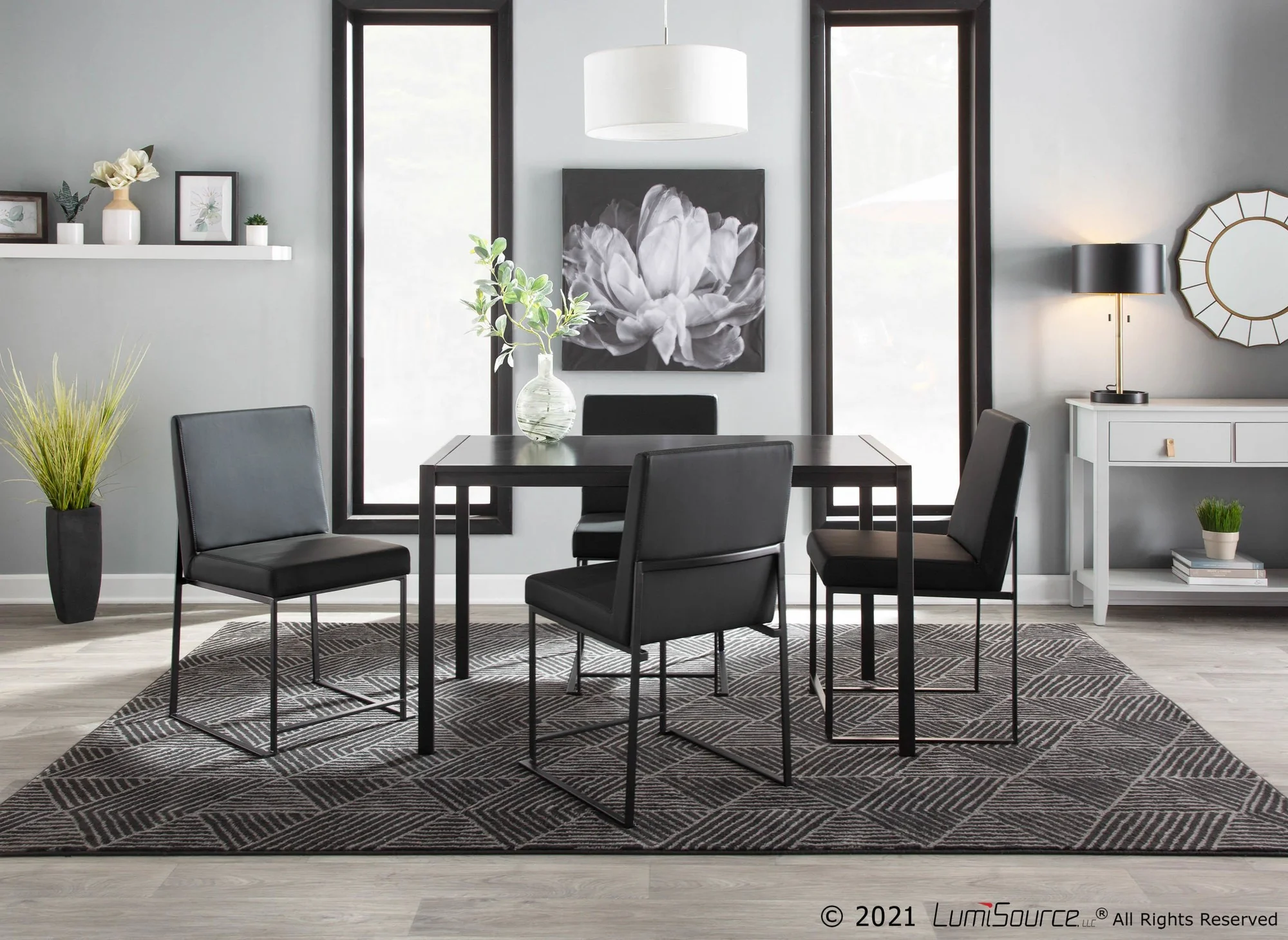 High Back Fuji Dining Chair - Set of 2 Black By LumiSource - DC-HBFUJI BKBK2 - Image 7