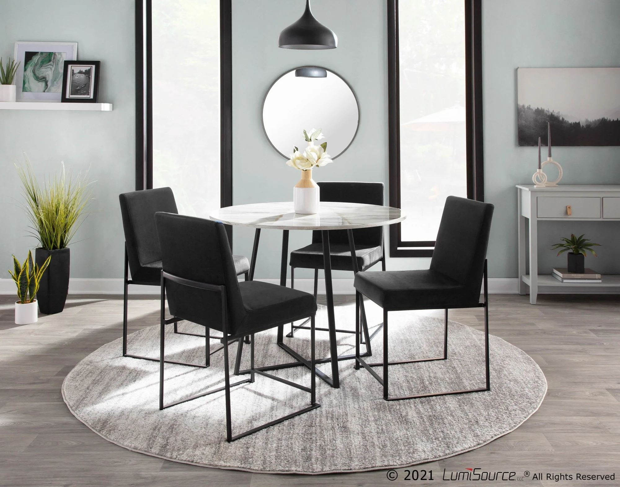 High Back Fuji Dining Chair - Set of 2 Black By LumiSource - DC-HBFUJI BKVBK2 - Image 6