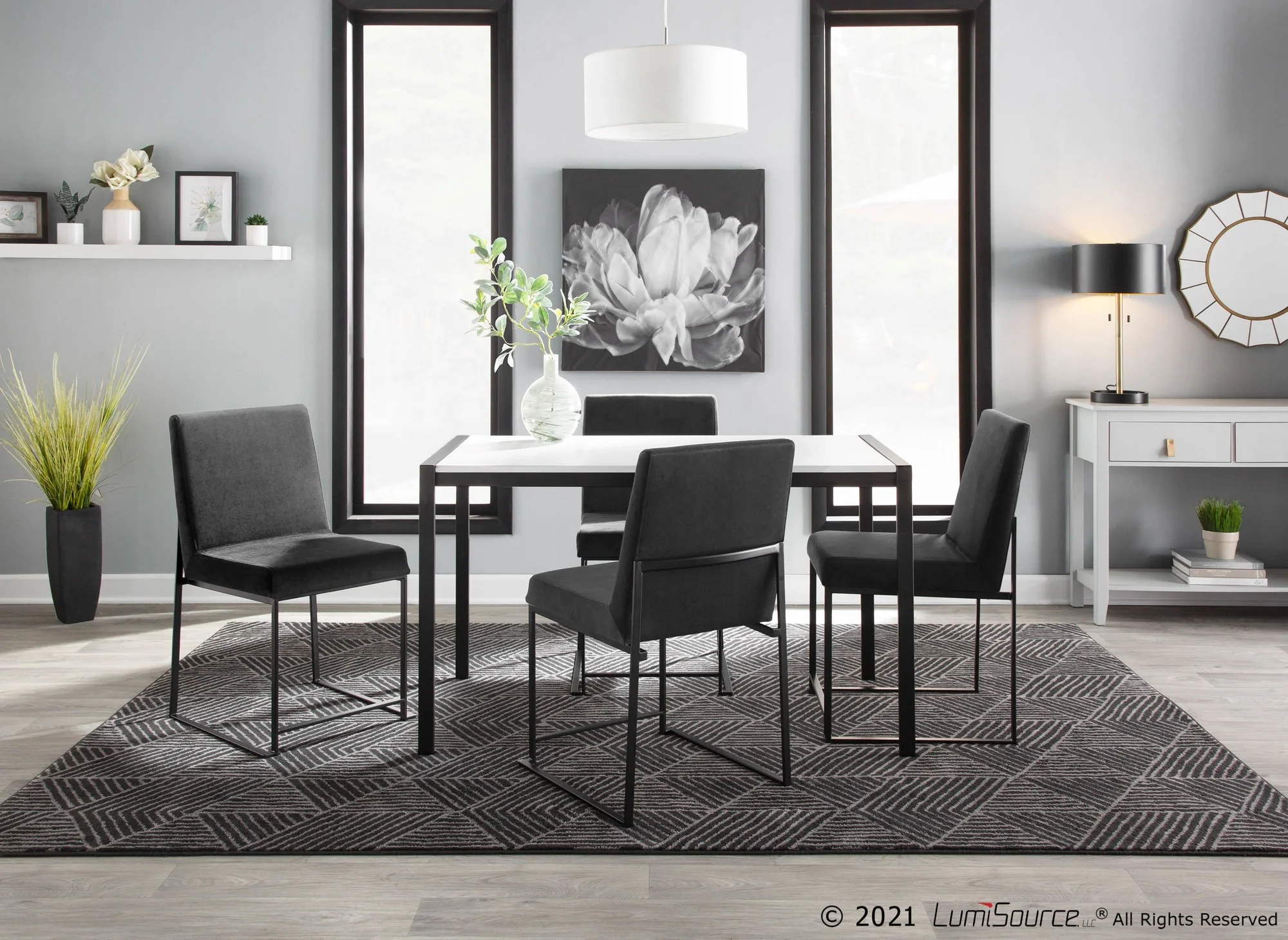 High Back Fuji Dining Chair - Set of 2 Black By LumiSource - DC-HBFUJI BKVBK2 - Image 7
