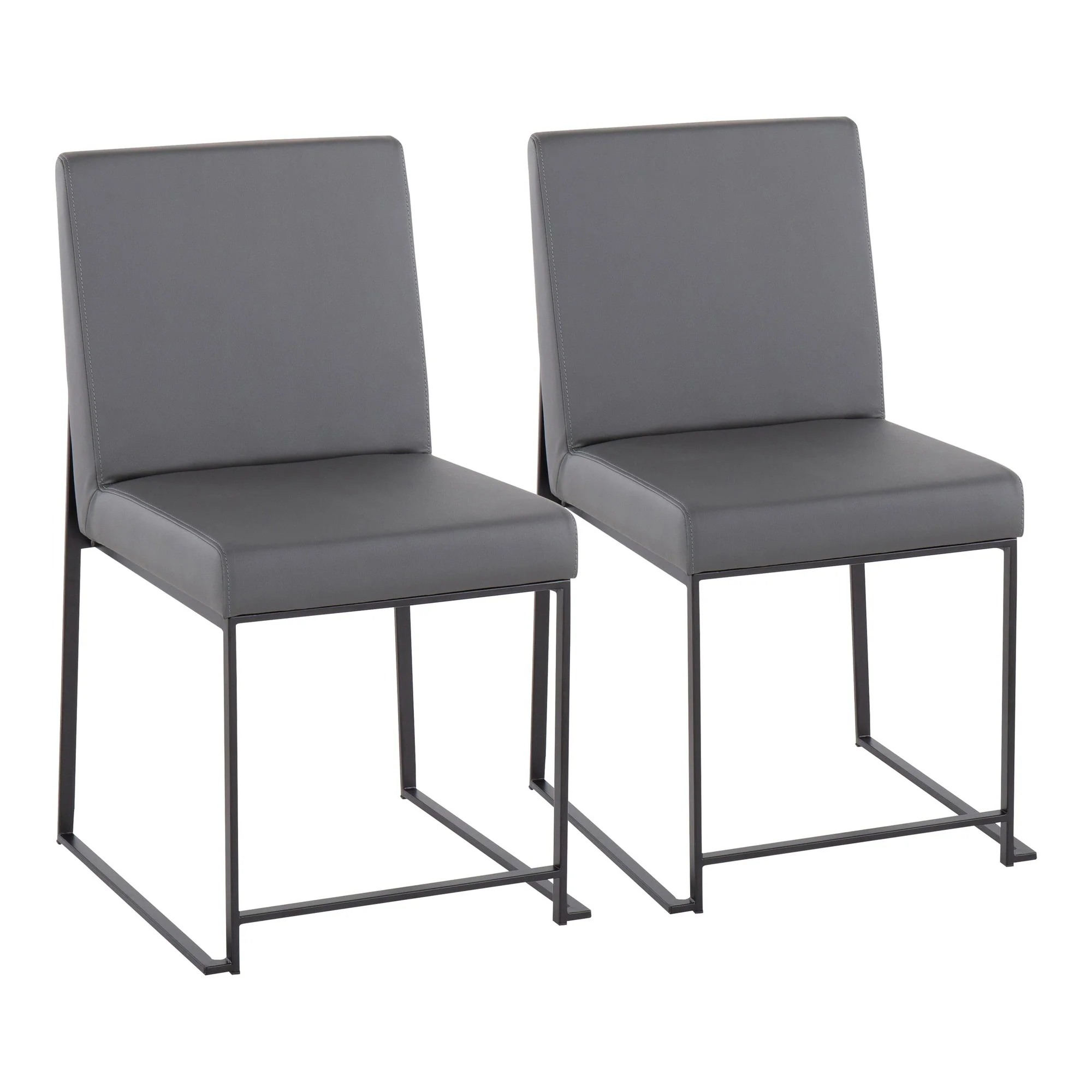 High Back Fuji Dining Chair - Set of 2 Gray By LumiSource - DC-HBFUJI BKGY2 - Image 2