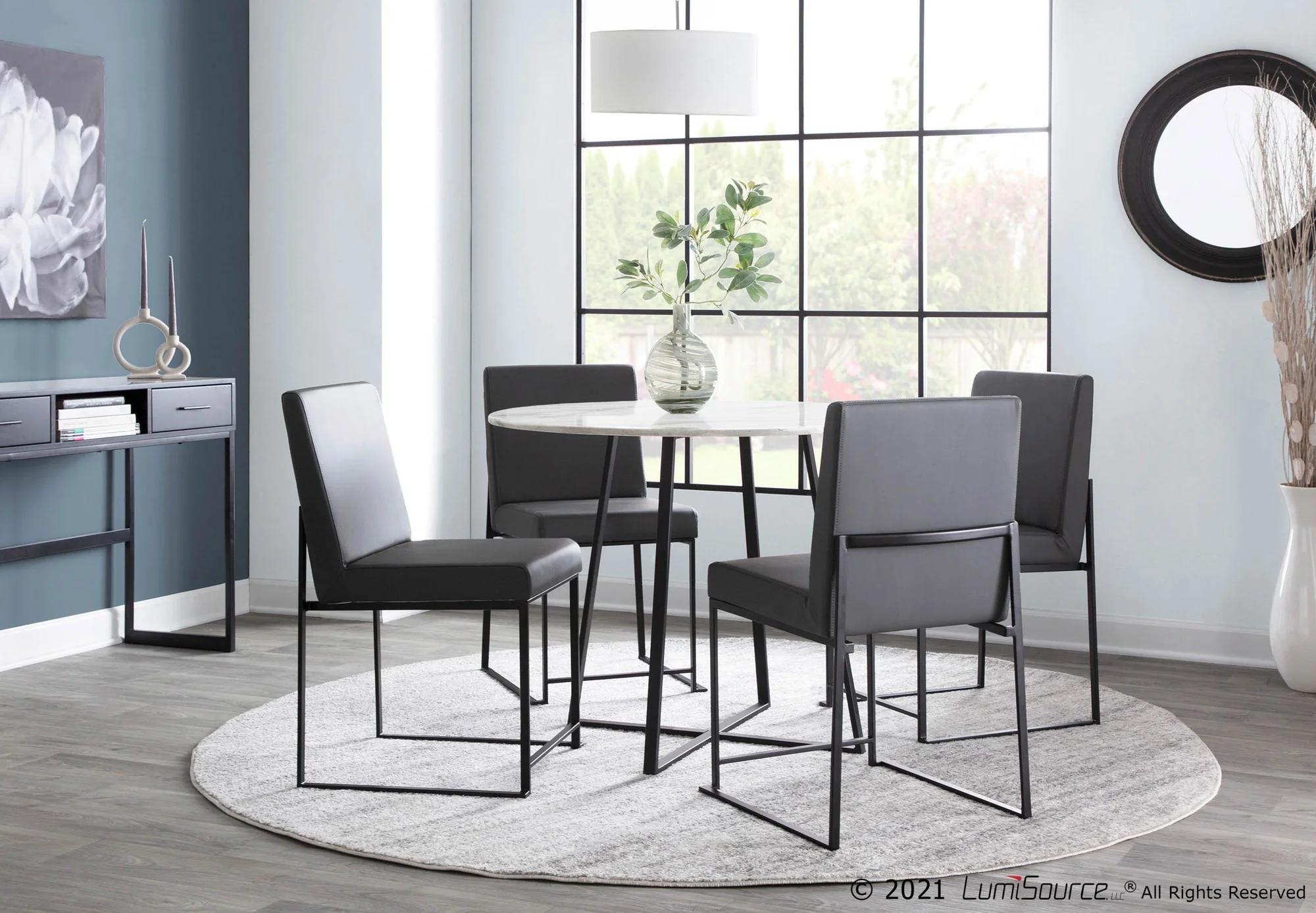 High Back Fuji Dining Chair - Set of 2 Gray By LumiSource - DC-HBFUJI BKGY2 - Image 7