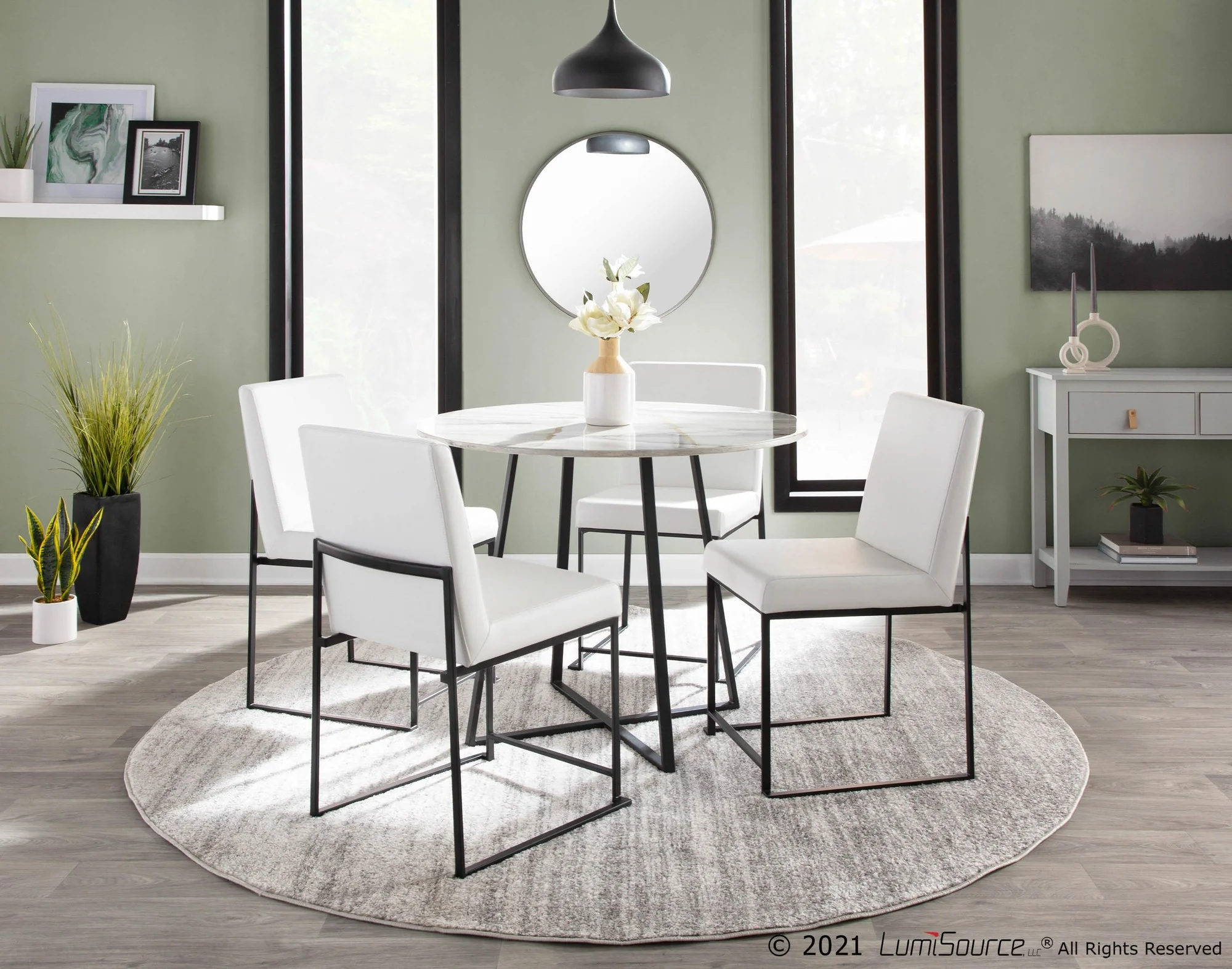 High Back Fuji Dining Chair - Set of 2 White By LumiSource - Image 6