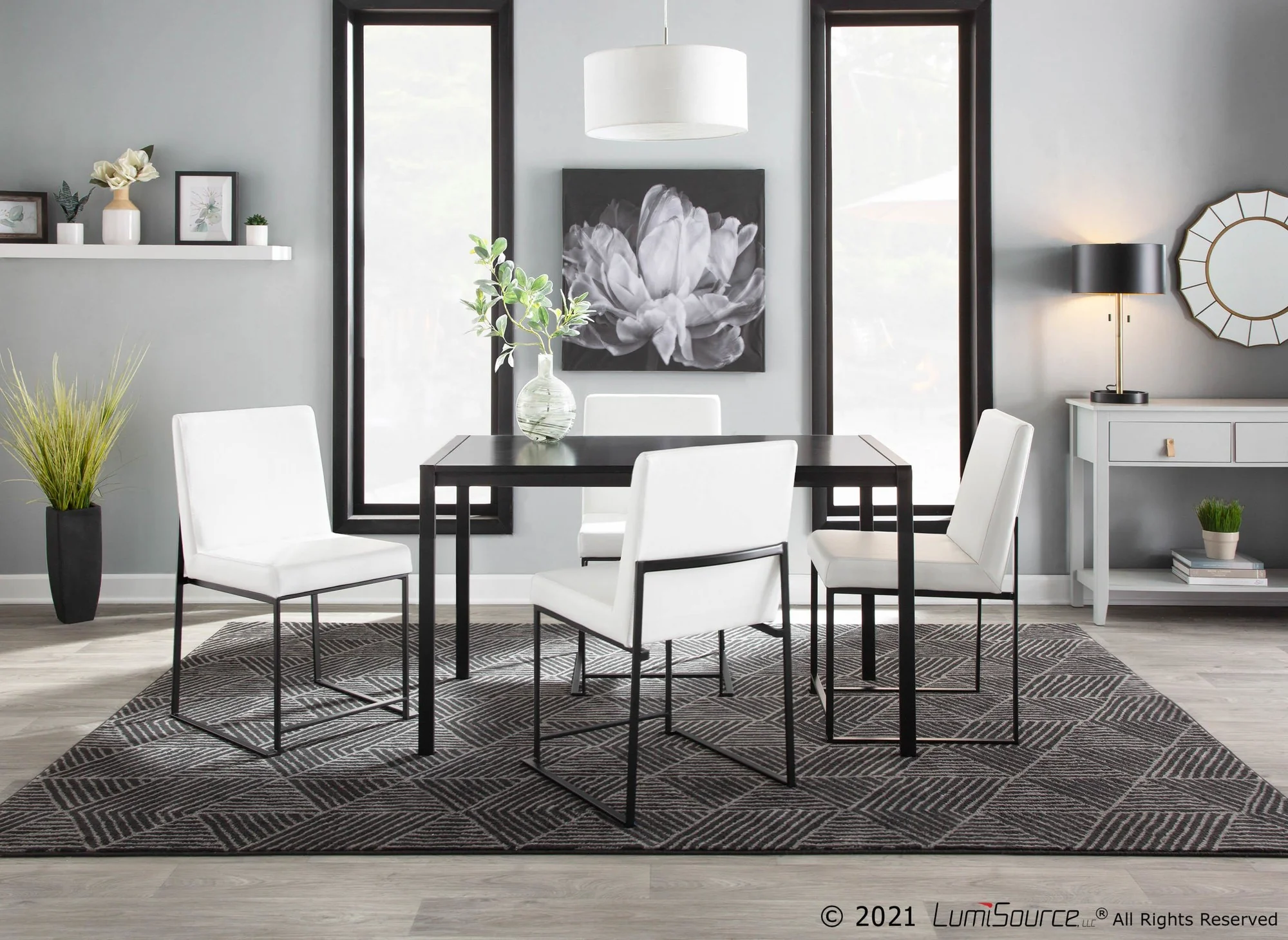 High Back Fuji Dining Chair - Set of 2 White By LumiSource - Image 7
