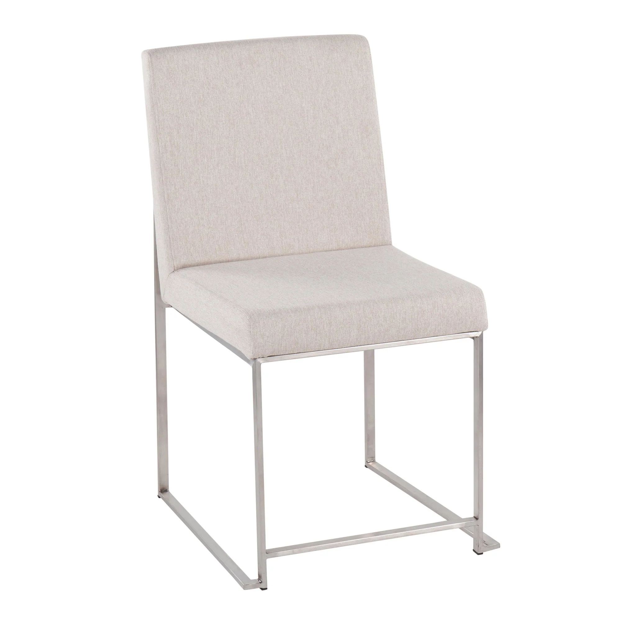 High Back Fuji Dining Chair - Set of 2 Beige By LumiSource - DC-HBFUJI SSBG2 - Image 5