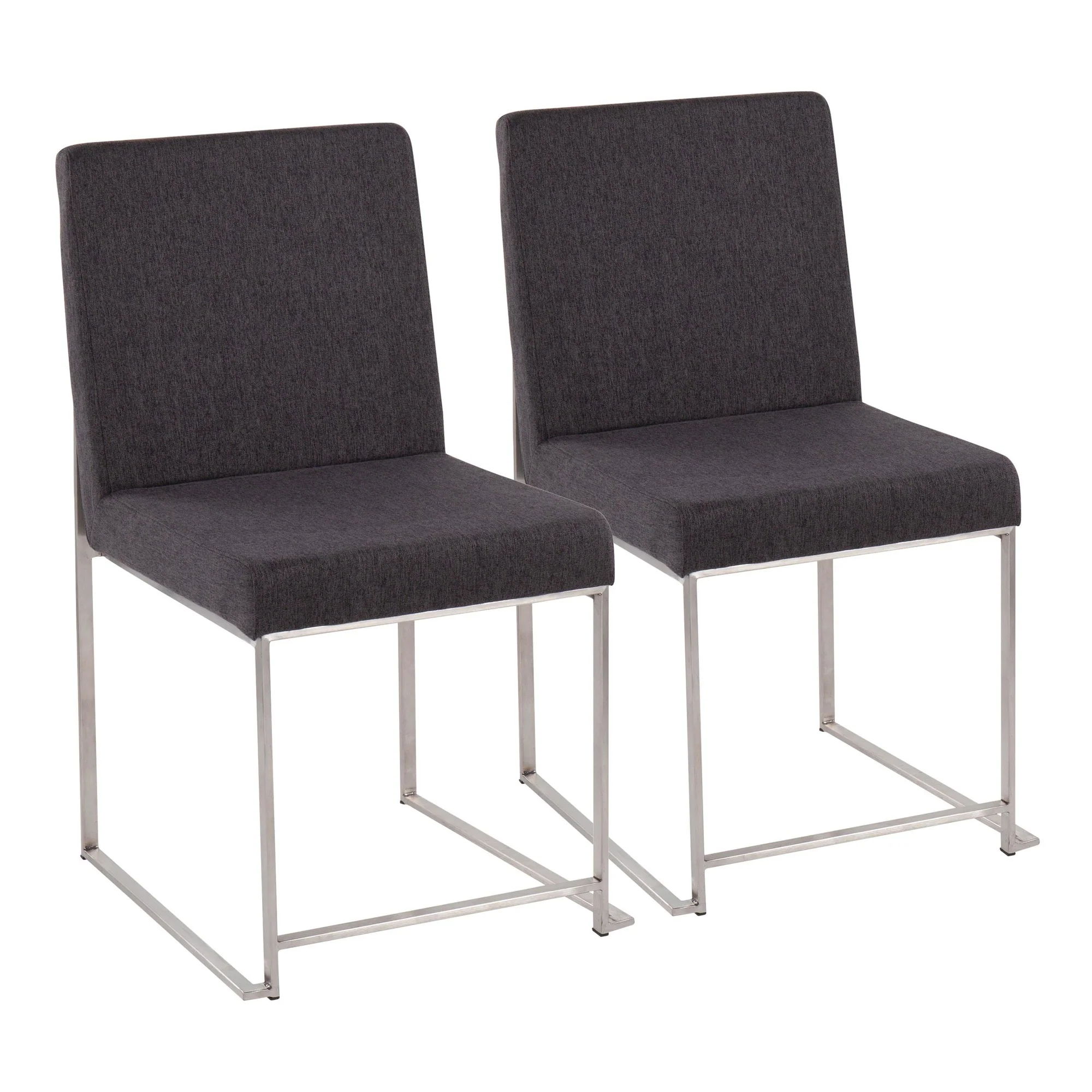 High Back Fuji Dining Chair - Set of 2 Beige By LumiSource - DC-HBFUJI SSBG2 - Image 9