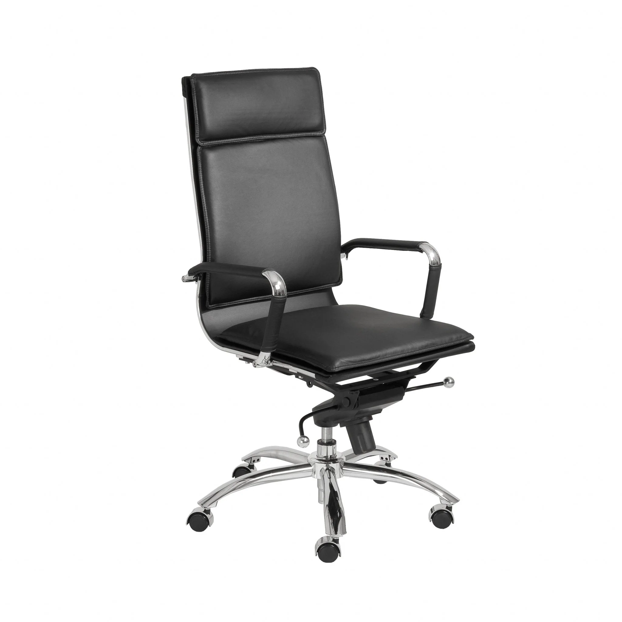 High Back Office Chair in Black with Chromed Steel Base By Homeroots - 370545 - Image 2