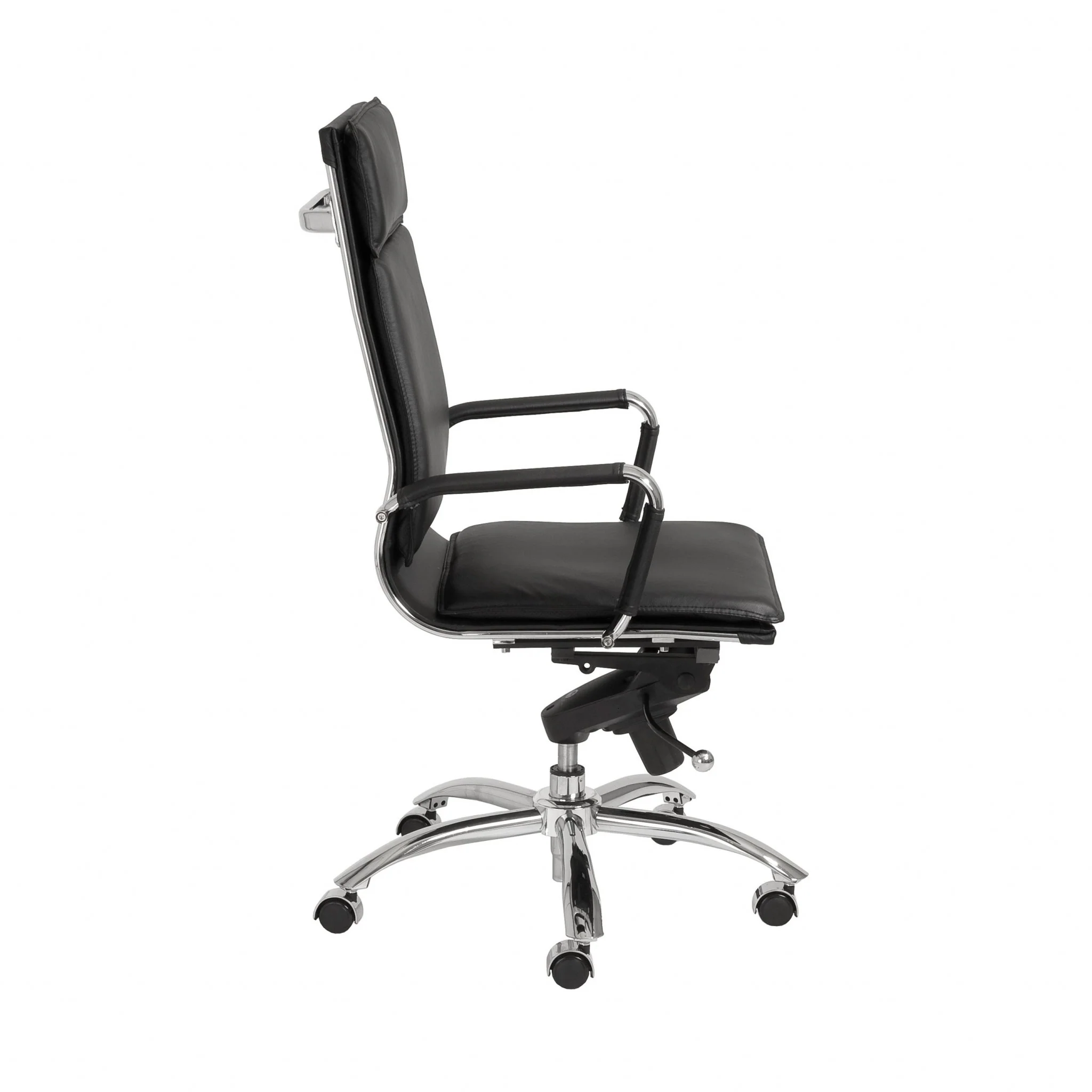 High Back Office Chair in Black with Chromed Steel Base By Homeroots - 370545 - Image 3