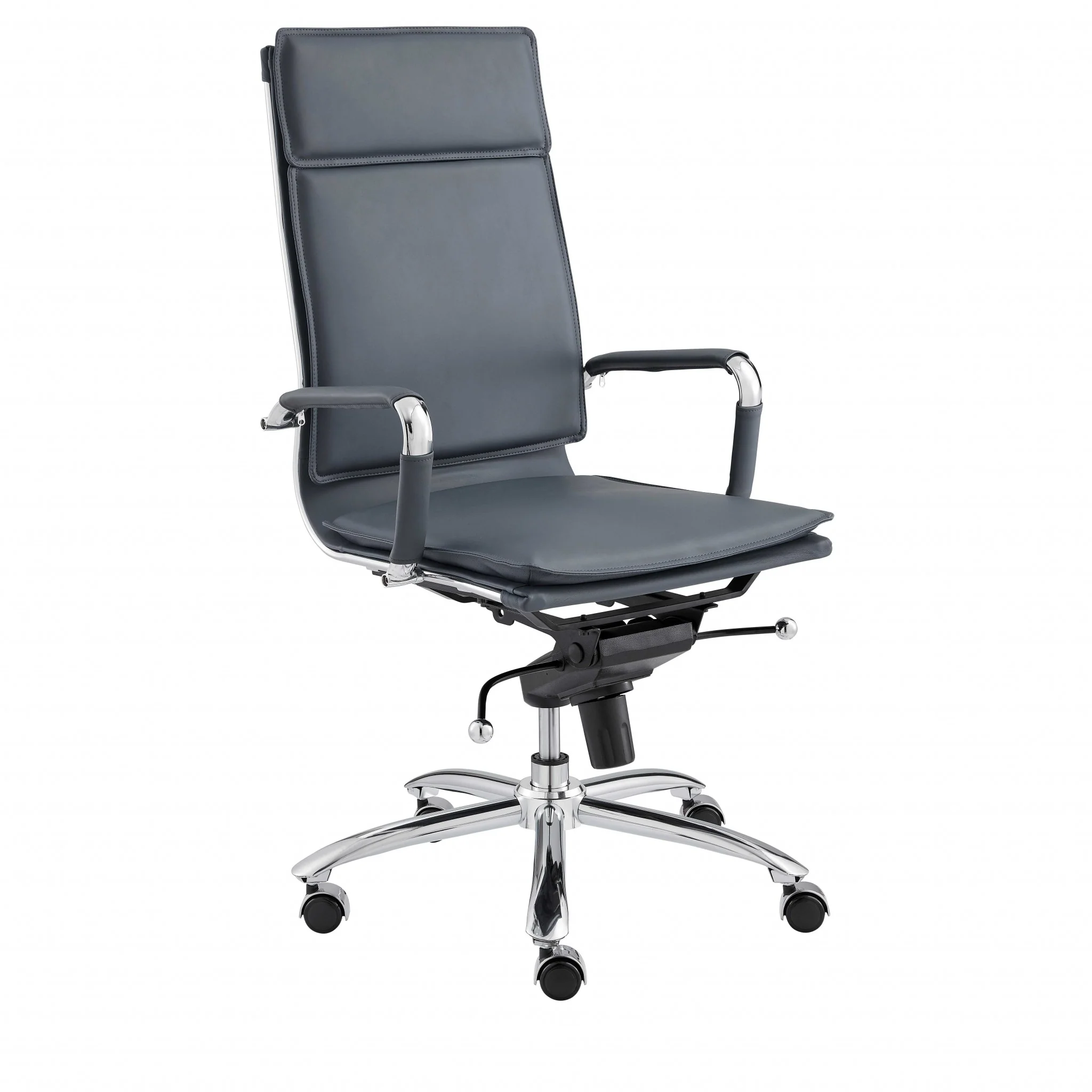 High Back Office Chair in Black with Chromed Steel Base By Homeroots - 370545 - Image 7