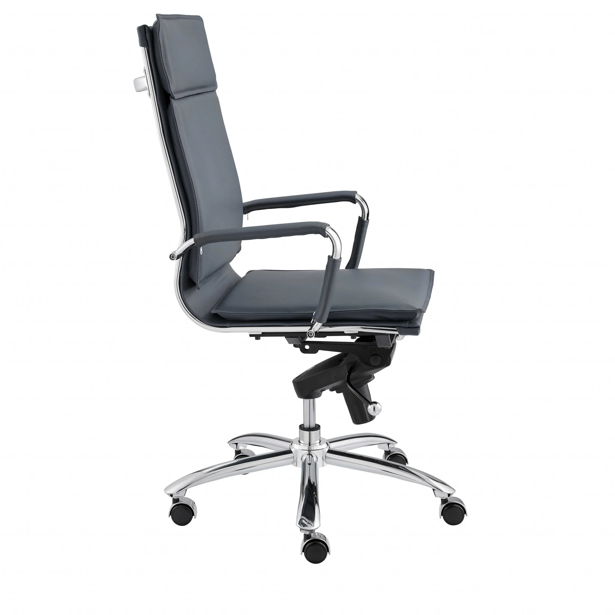 High Back Office Chair in Black with Chromed Steel Base By Homeroots - 370545 - Image 8