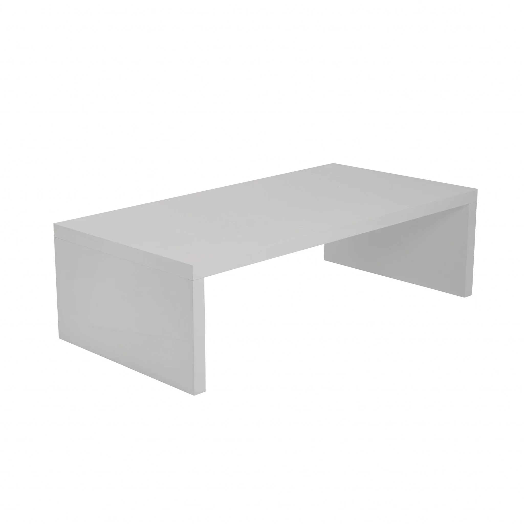 High Gloss White Lacquered MDF Rectangle Coffee Table By Homeroots - Image 2