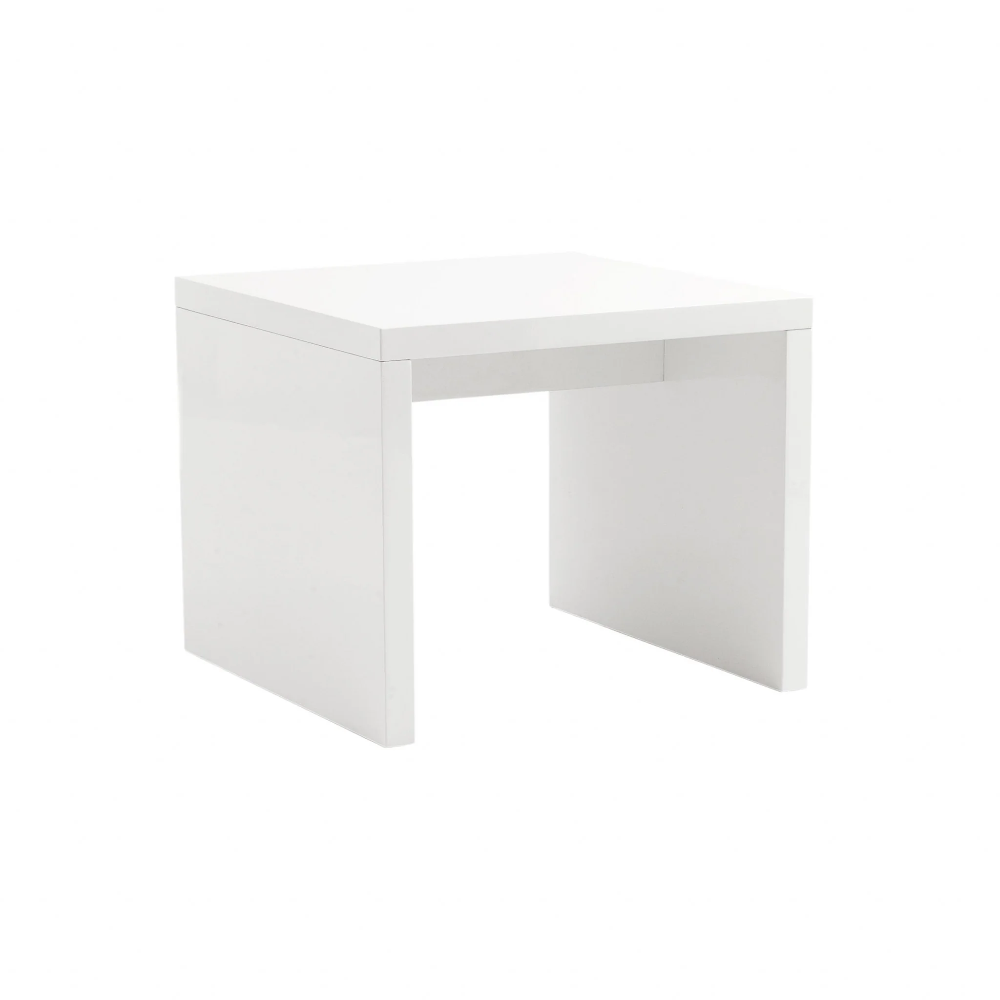 High Gloss White Lacquered MDF Square Side Table By Homeroots - Image 2