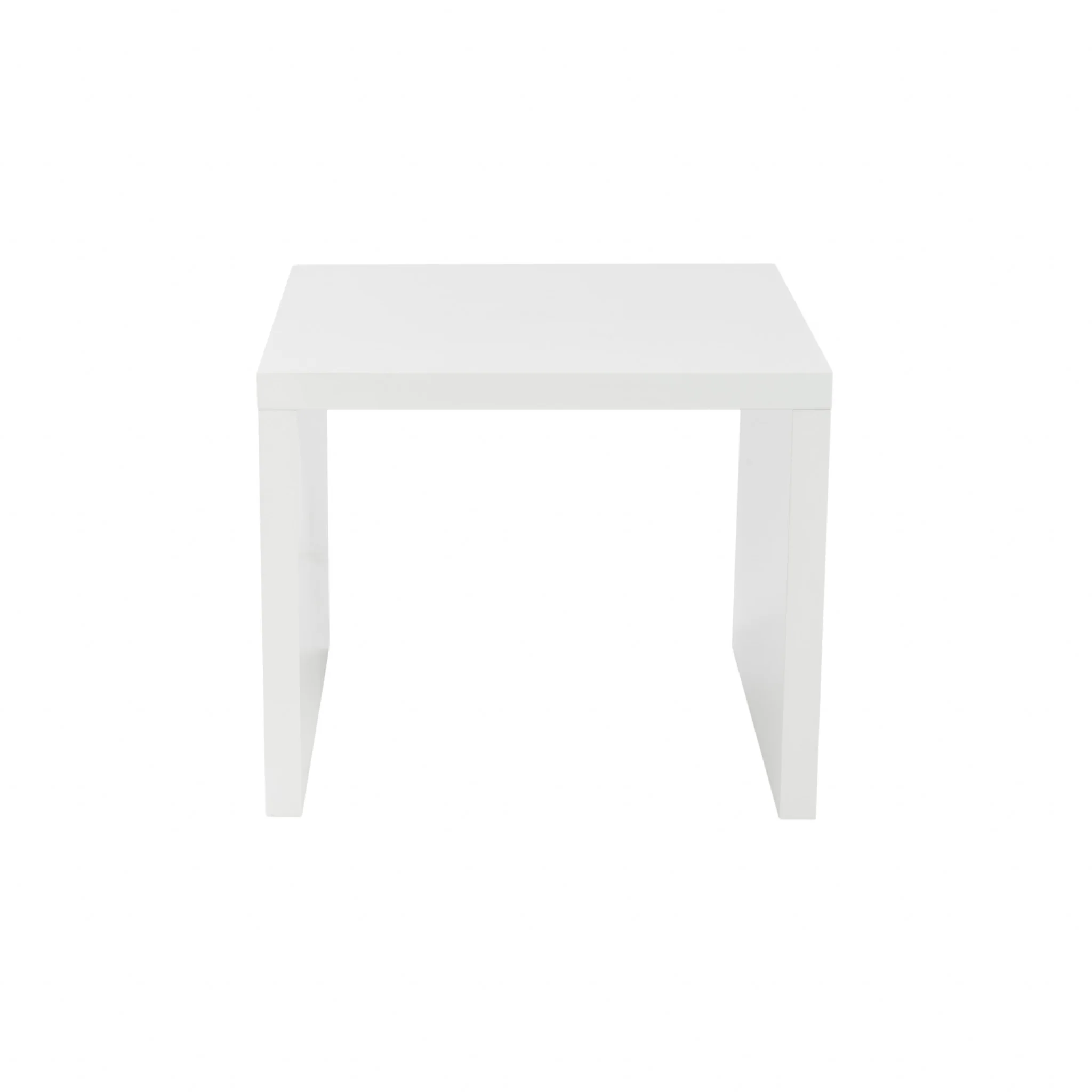 High Gloss White Lacquered MDF Square Side Table By Homeroots - Image 4