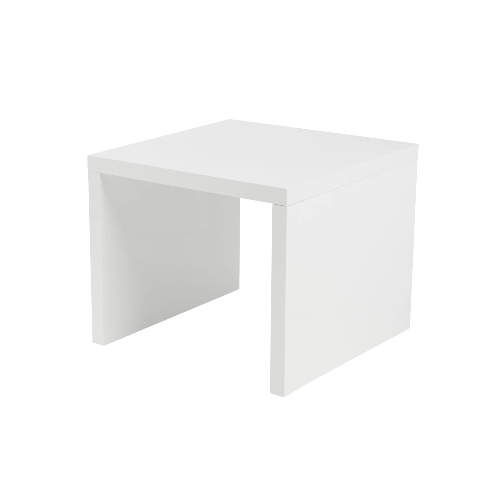 High Gloss White Lacquered MDF Square Side Table By Homeroots - Image 5