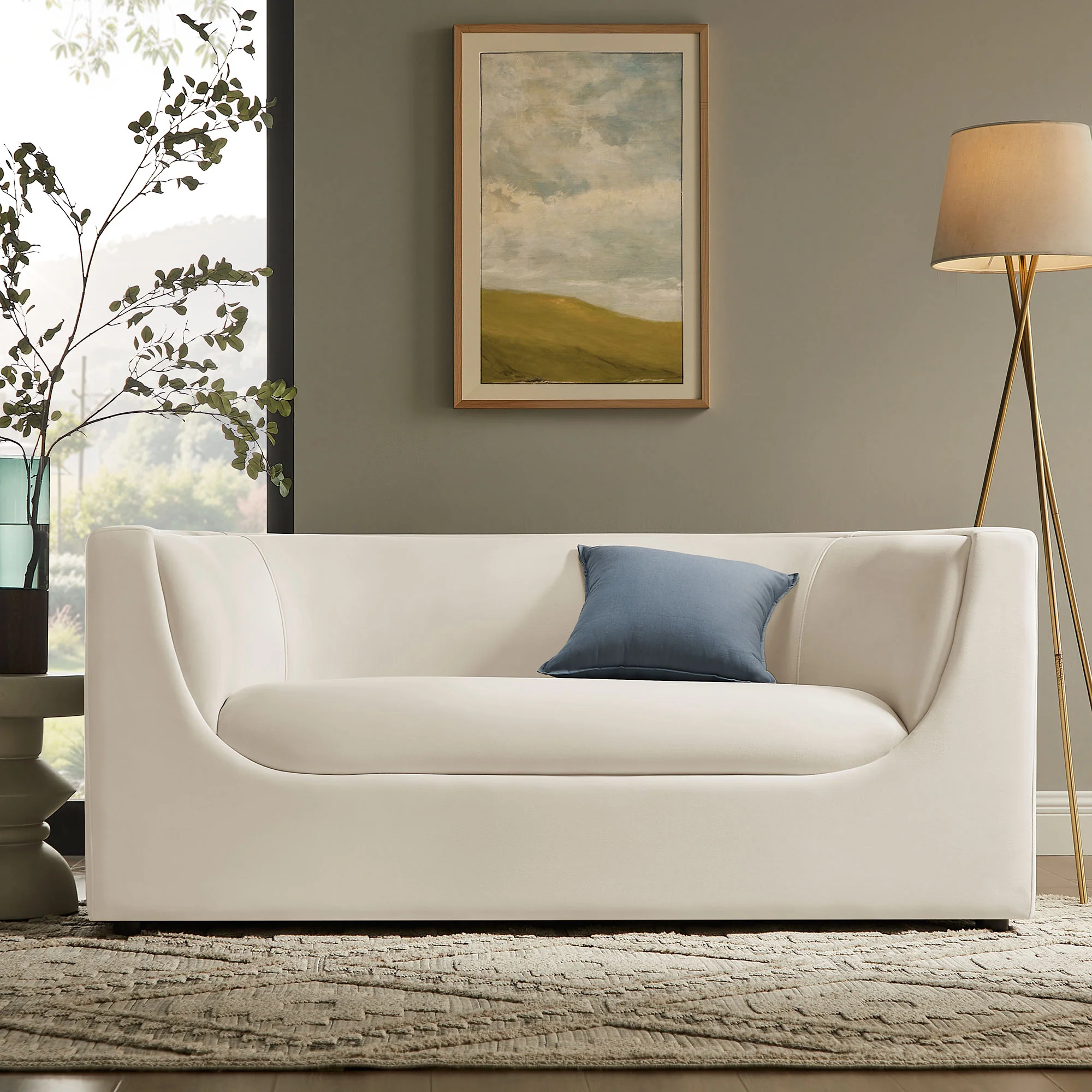 Hilda 67" Curved Back Performance Velvet Loveseat by Modway - Image 8