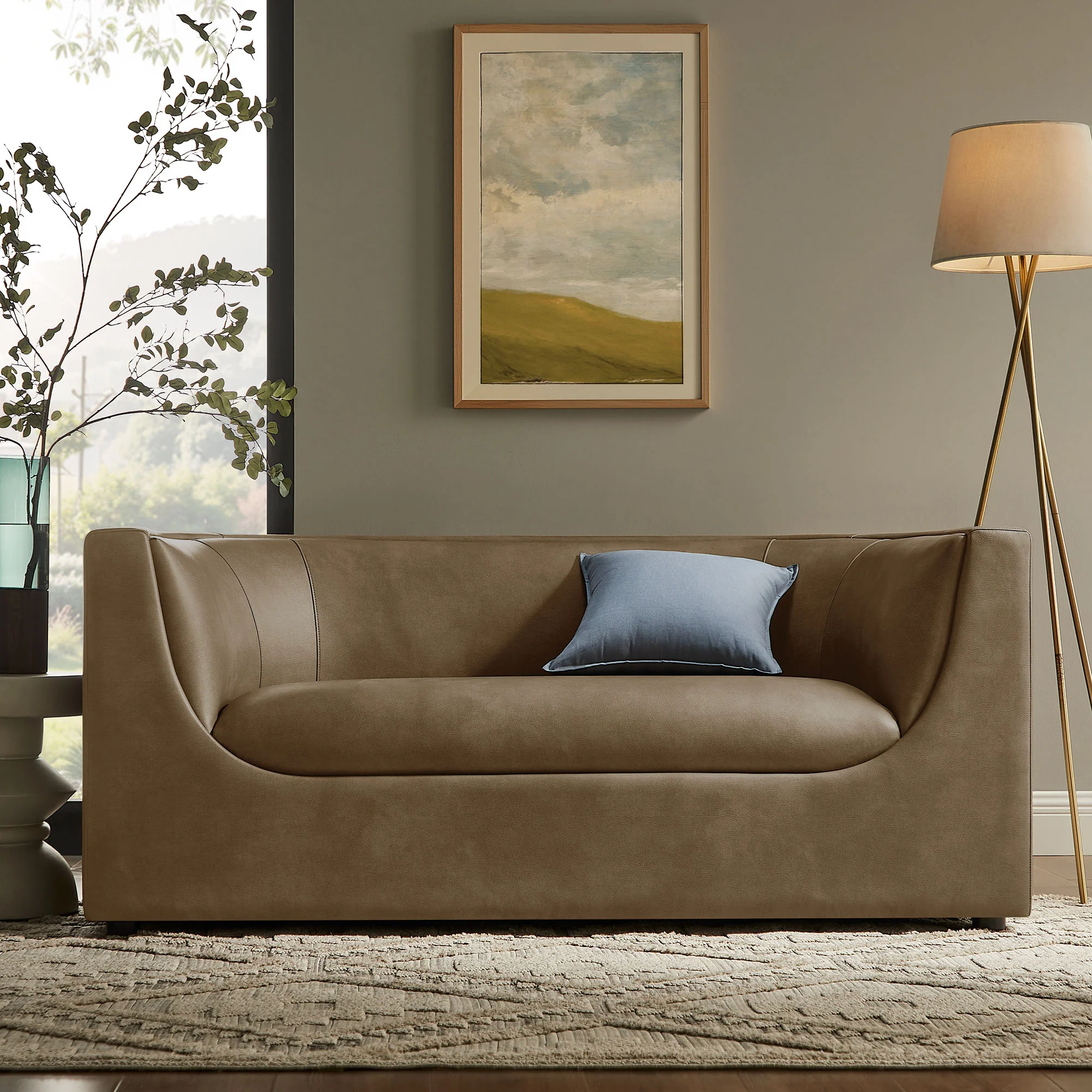 Hilda 67" Curved Back Vegan Leather Loveseat by Modway - Image 8