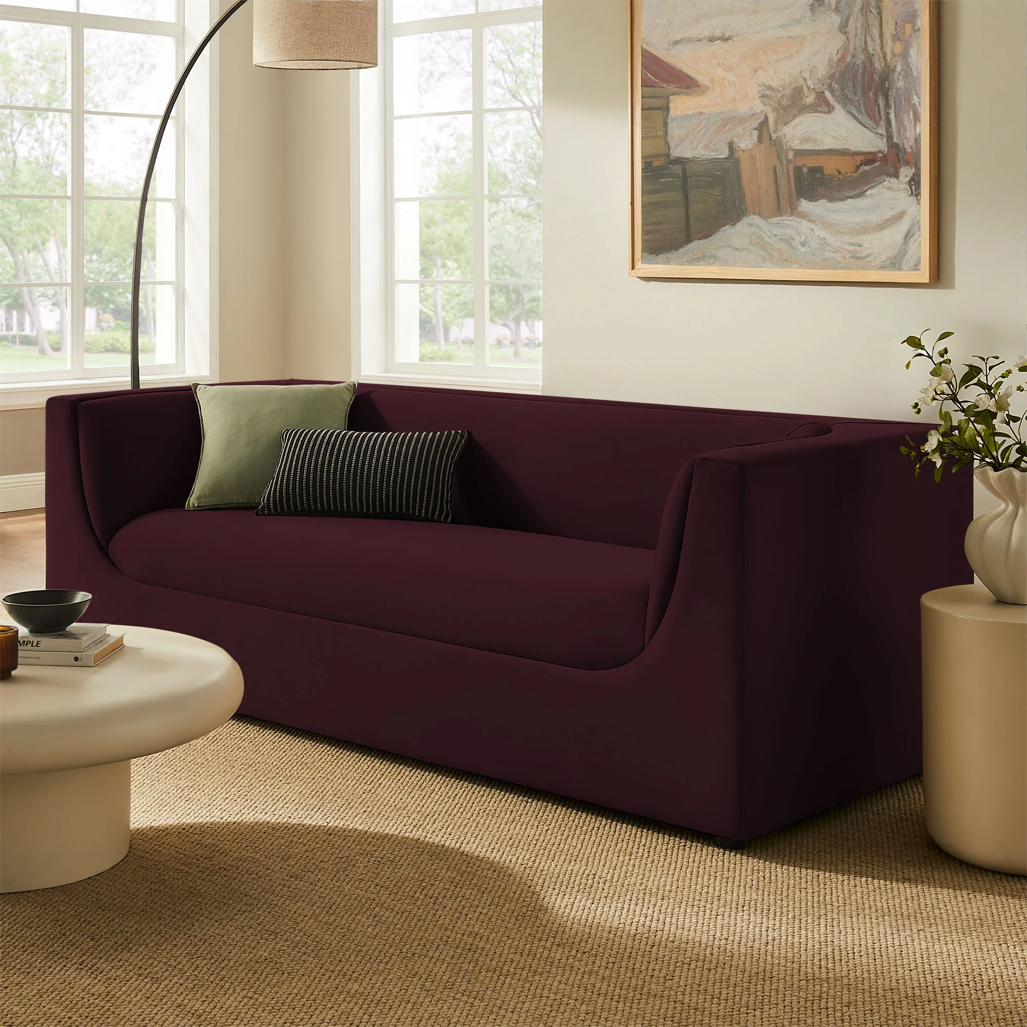 Hilda 86" Curved Back Performance Velvet Sofa by Modway - Image 28