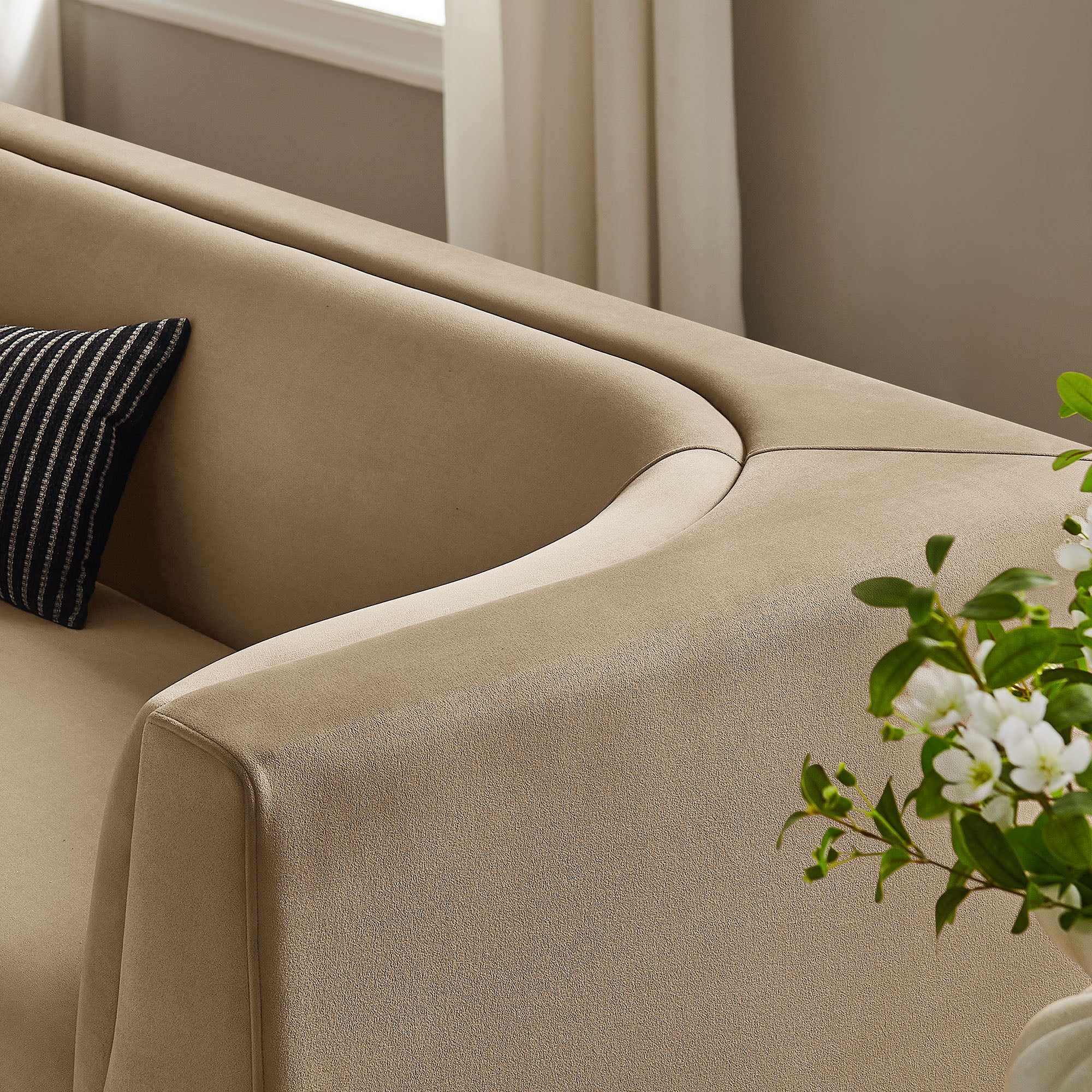Hilda 86" Curved Back Performance Velvet Sofa by Modway - Image 37