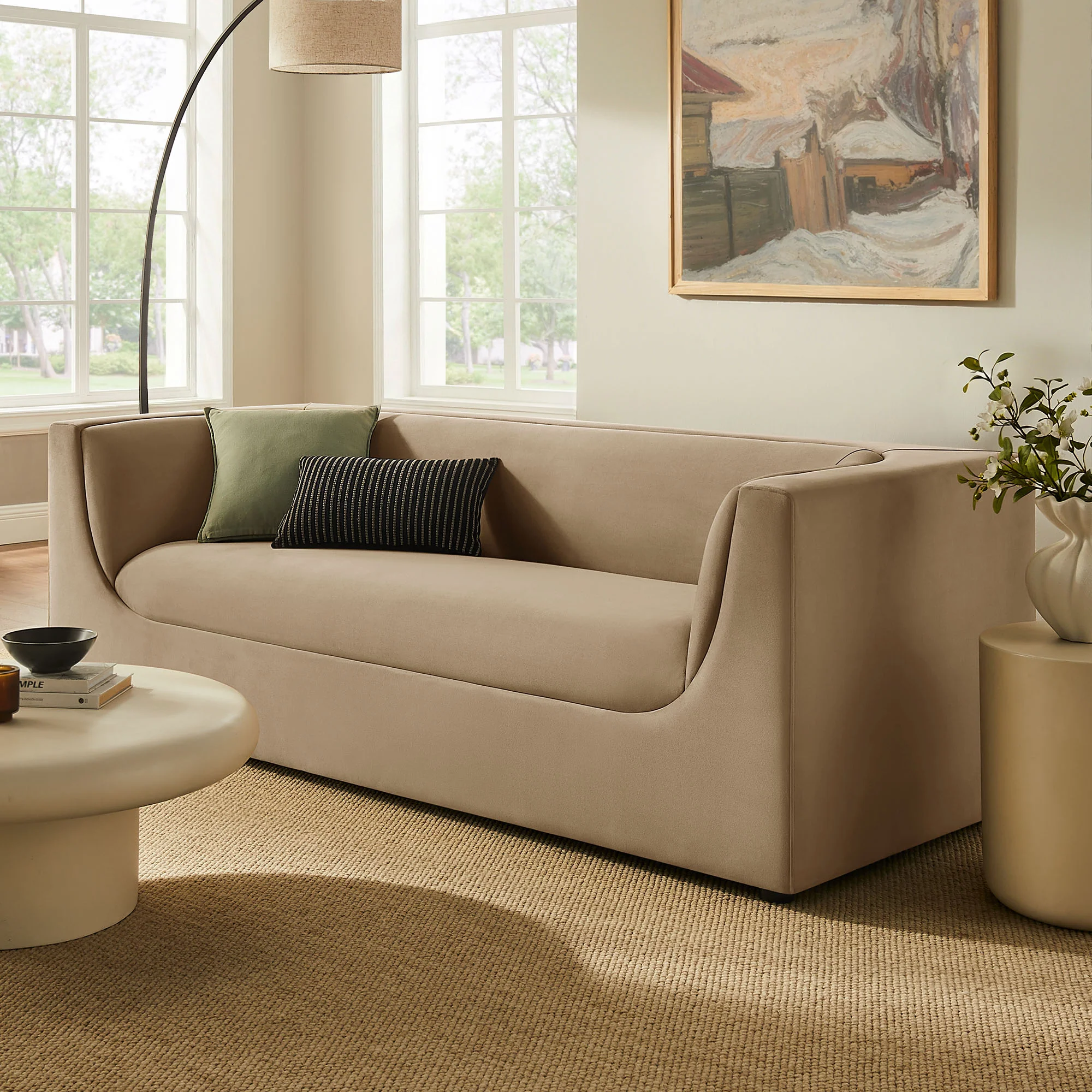 Hilda 86" Curved Back Performance Velvet Sofa by Modway - Image 38