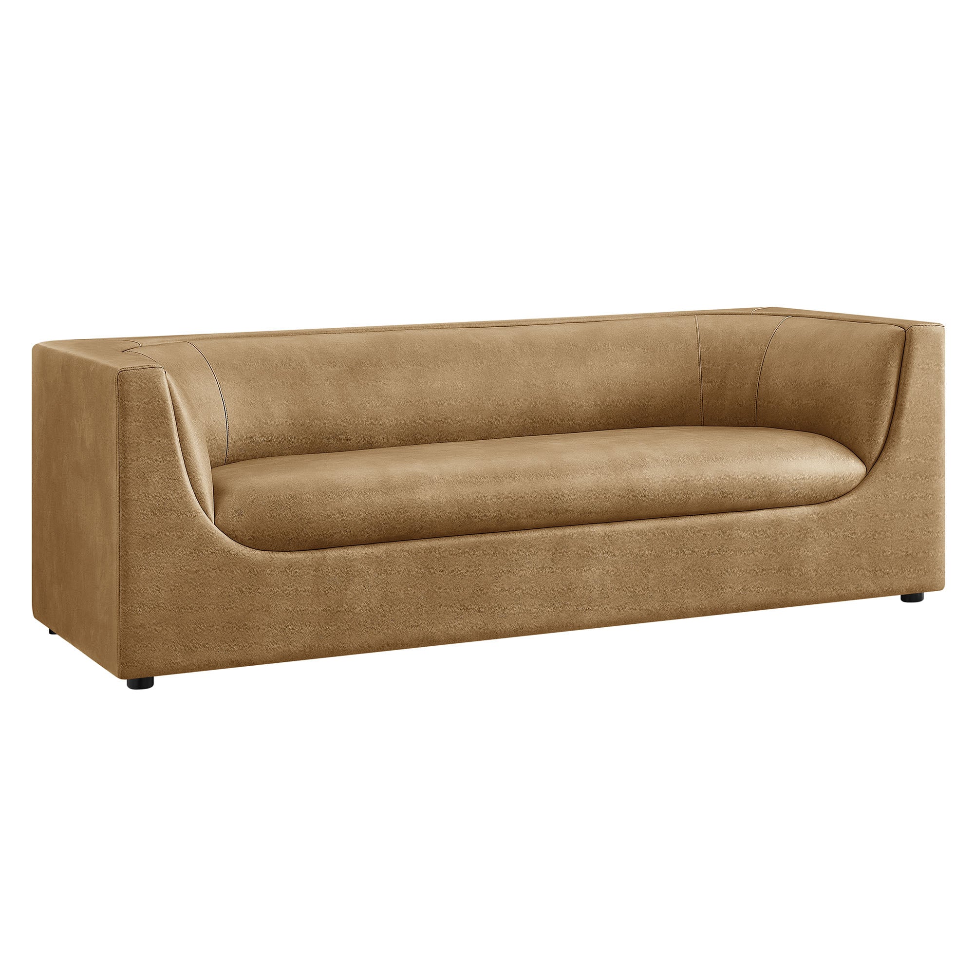 Hilda 86" Curved Back Vegan Leather Sofa by Modway - Image 11