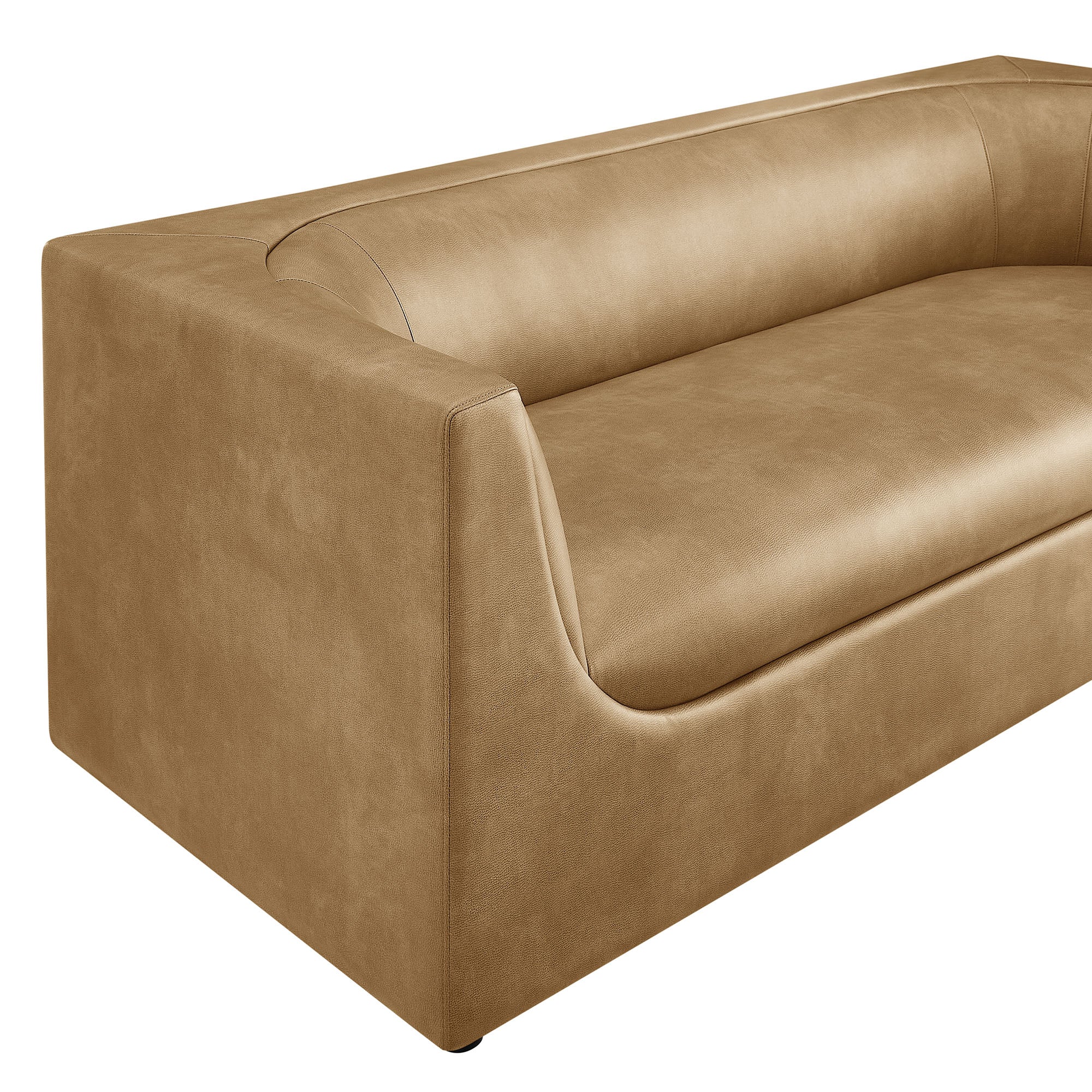 Hilda 86" Curved Back Vegan Leather Sofa by Modway - Image 15