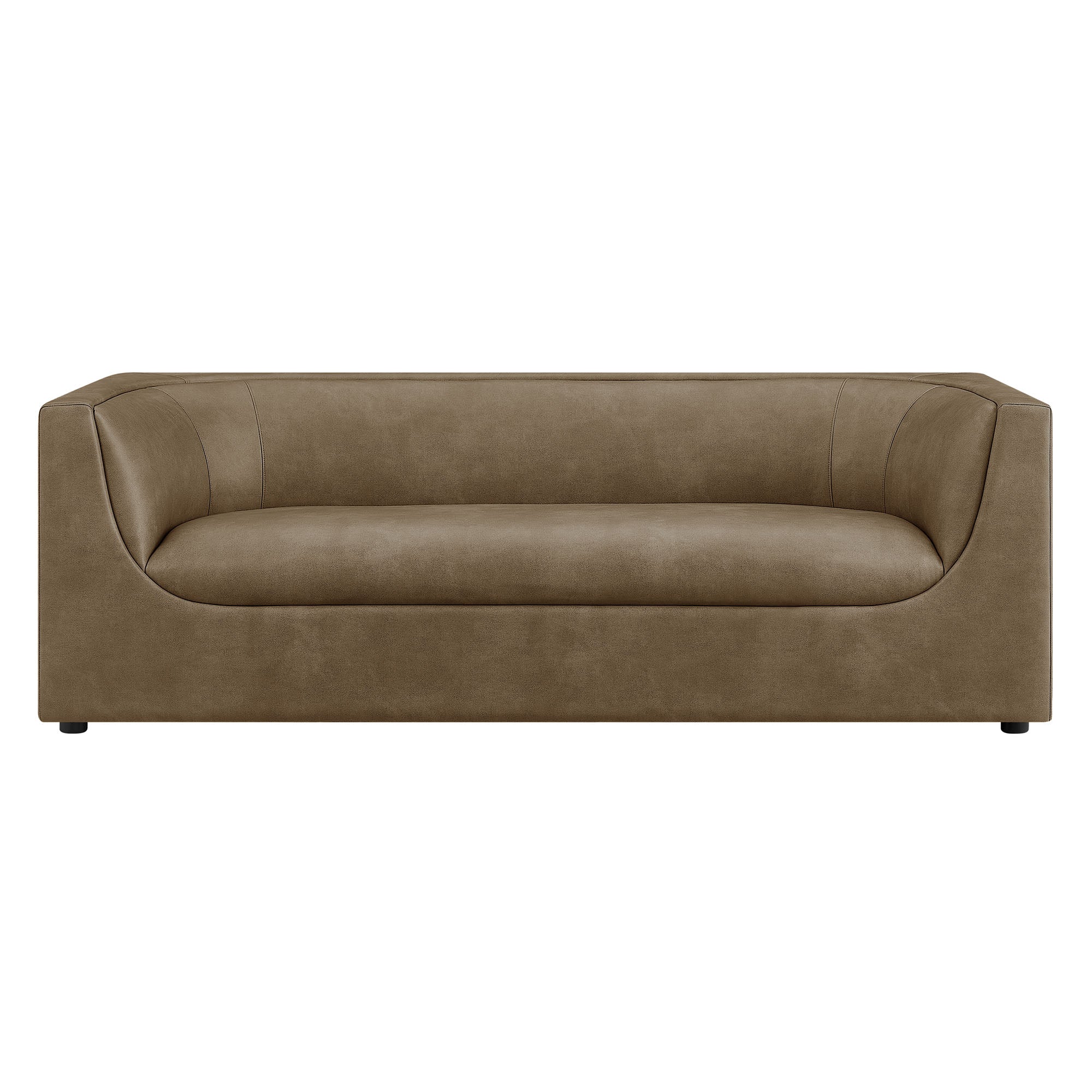 Hilda 86" Curved Back Vegan Leather Sofa by Modway - Image 4
