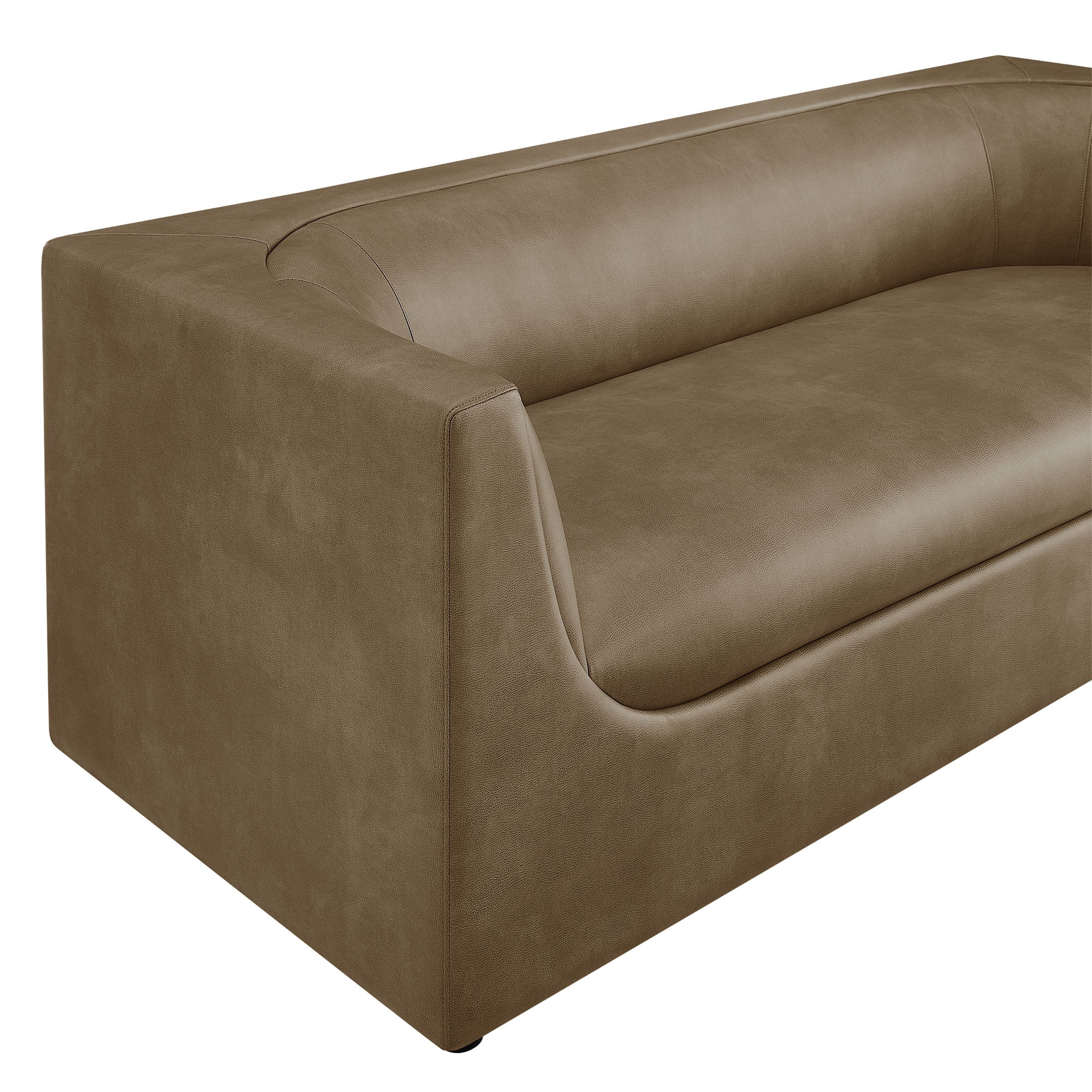 Hilda 86" Curved Back Vegan Leather Sofa by Modway - Image 5