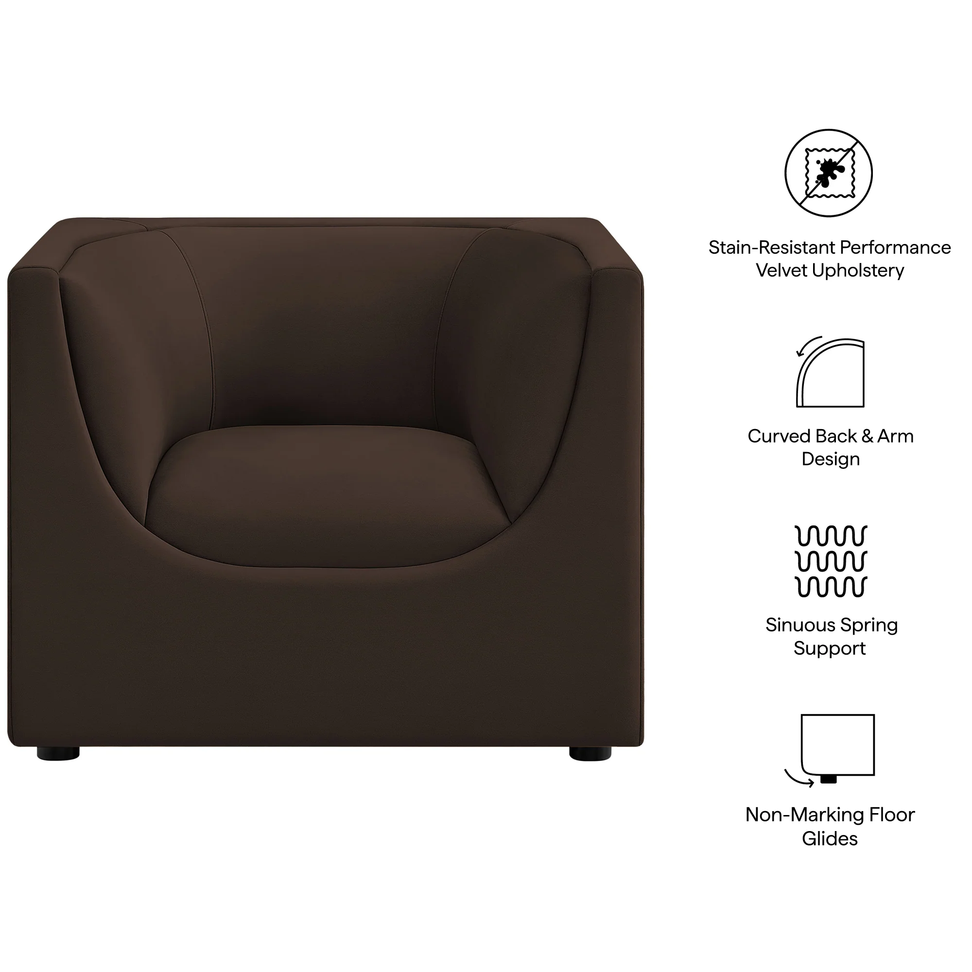 Hilda Curved Back Performance Velvet Armchair by Modway - Image 19