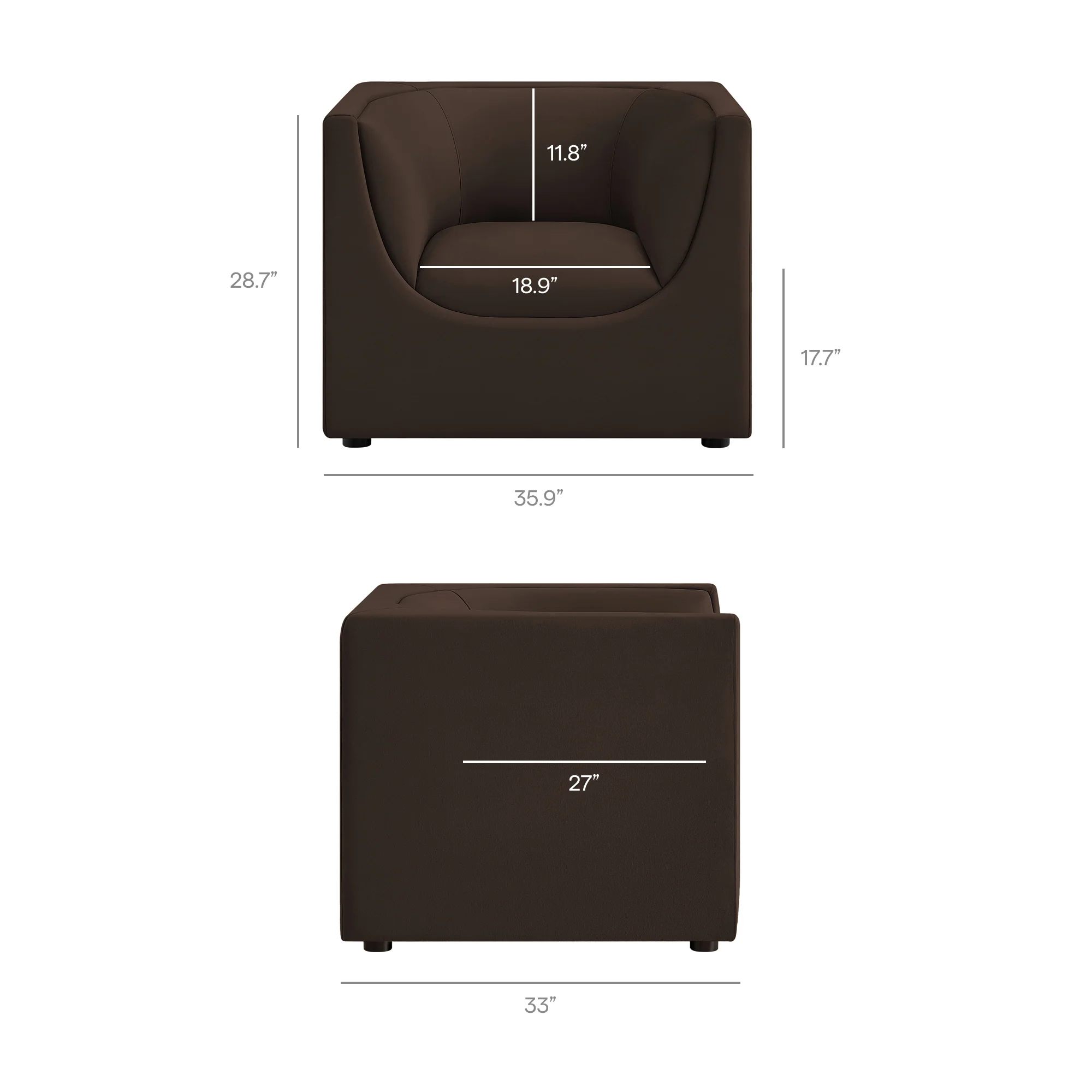 Hilda Curved Back Performance Velvet Armchair by Modway - Image 20