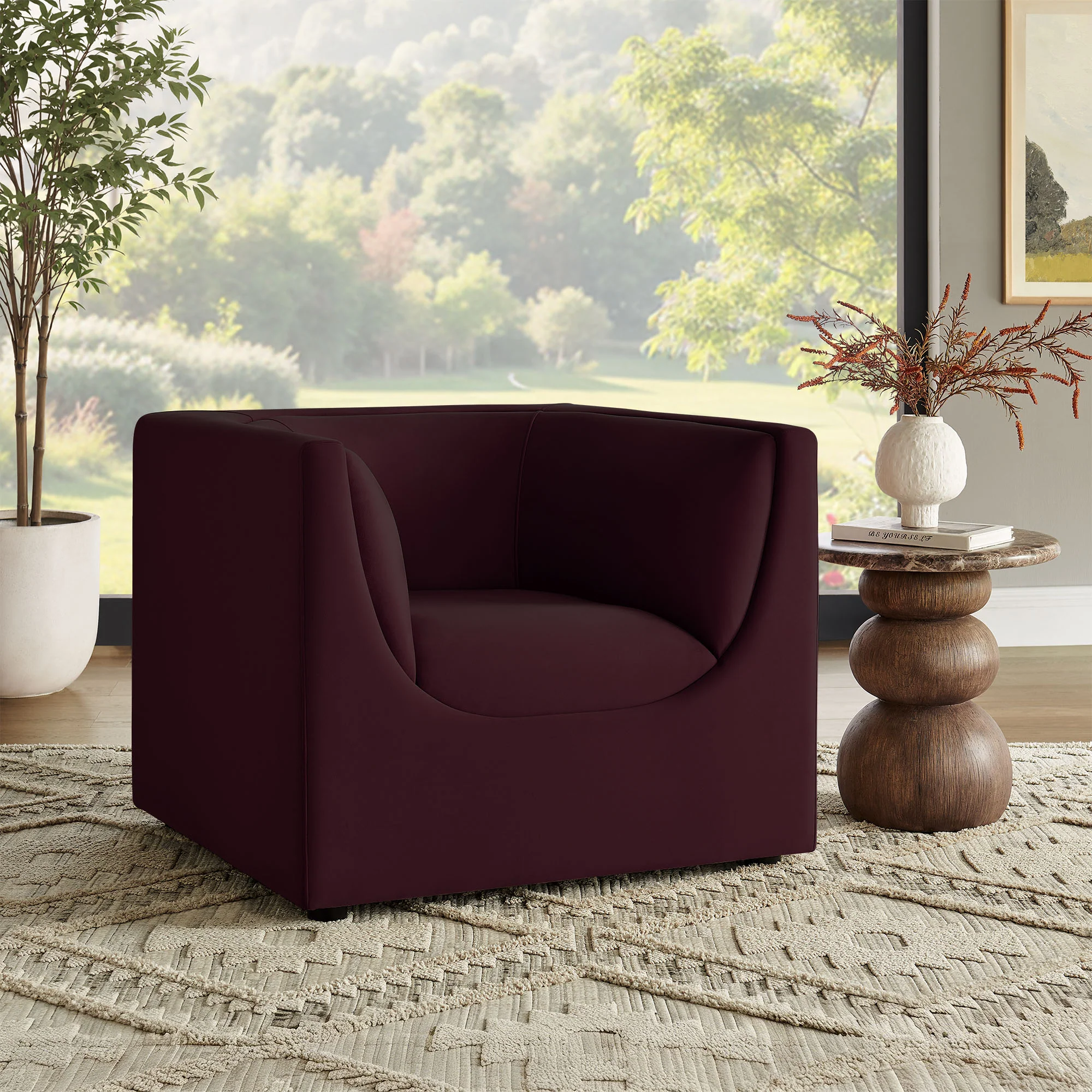 Hilda Curved Back Performance Velvet Armchair by Modway - Image 28