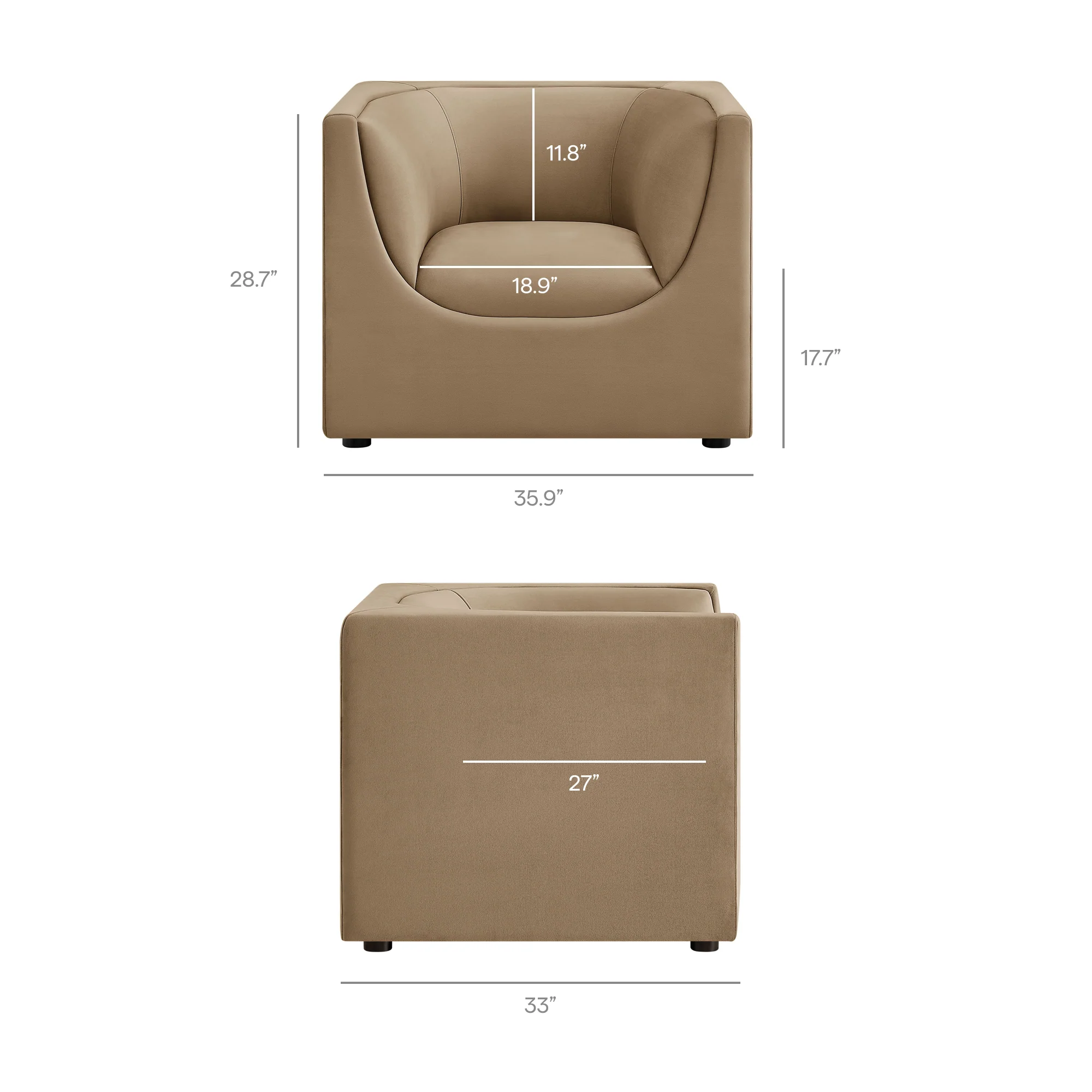 Hilda Curved Back Performance Velvet Armchair by Modway - Image 40