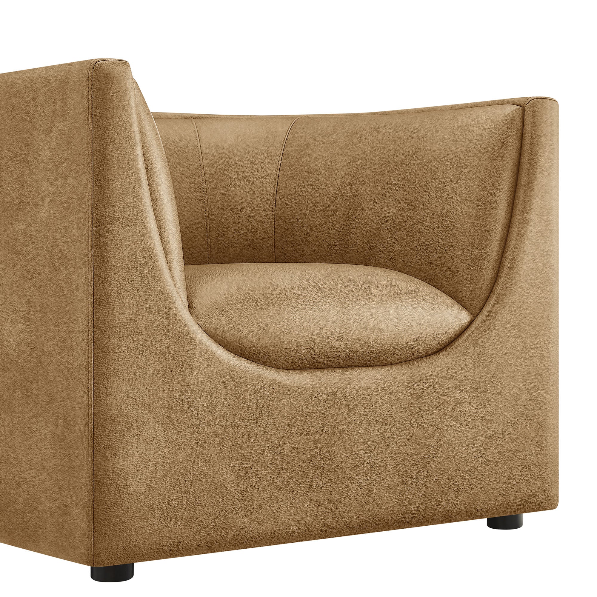 Hilda Curved Back Vegan Leather Armchair by Modway - Image 15