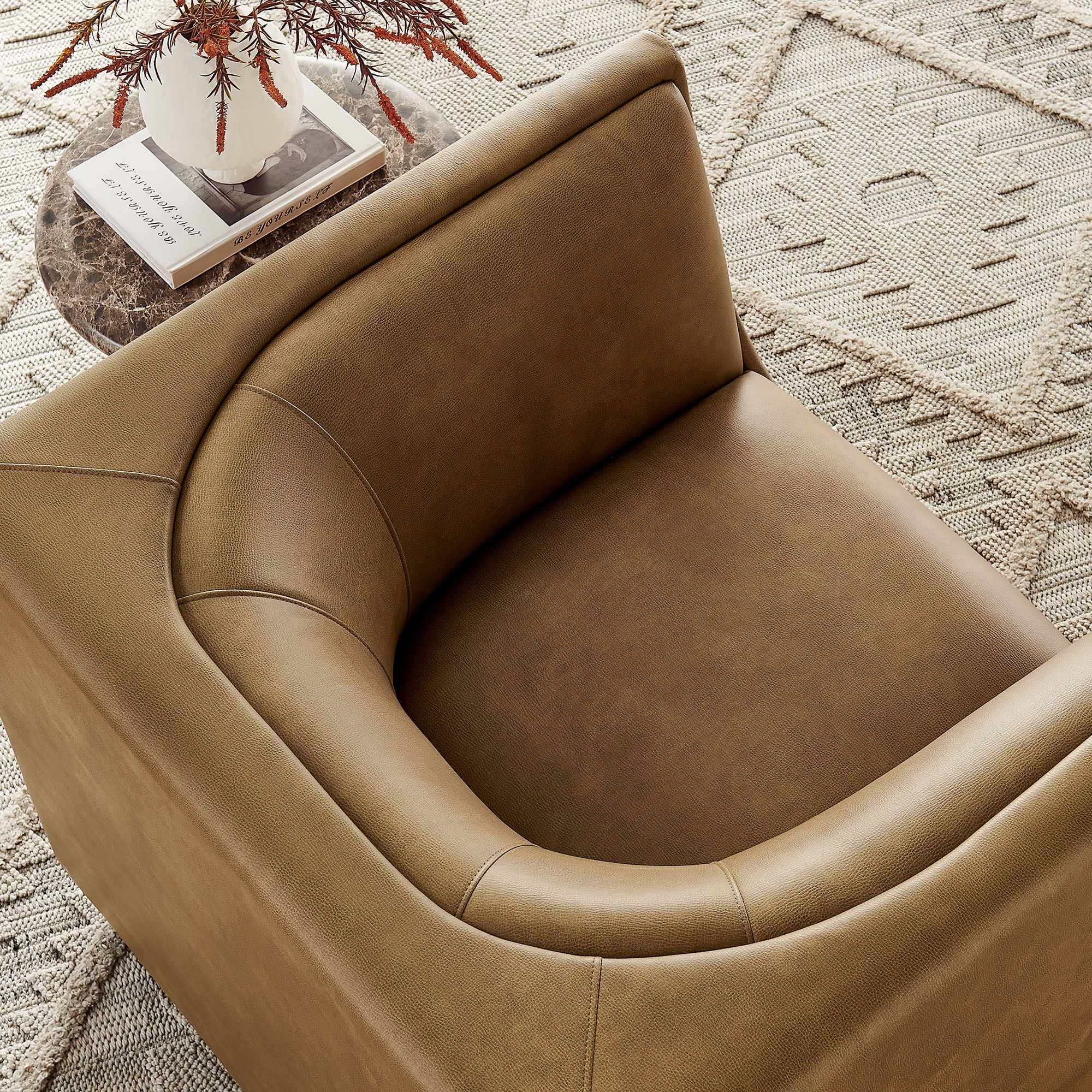 Hilda Curved Back Vegan Leather Armchair by Modway - Image 17