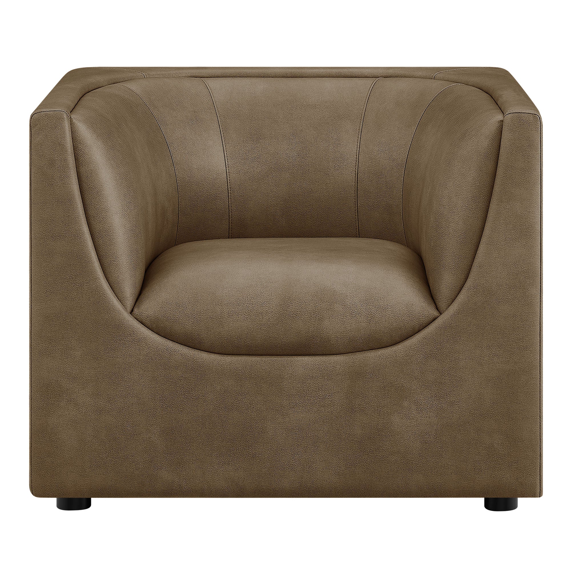 Hilda Curved Back Vegan Leather Armchair by Modway - Image 4