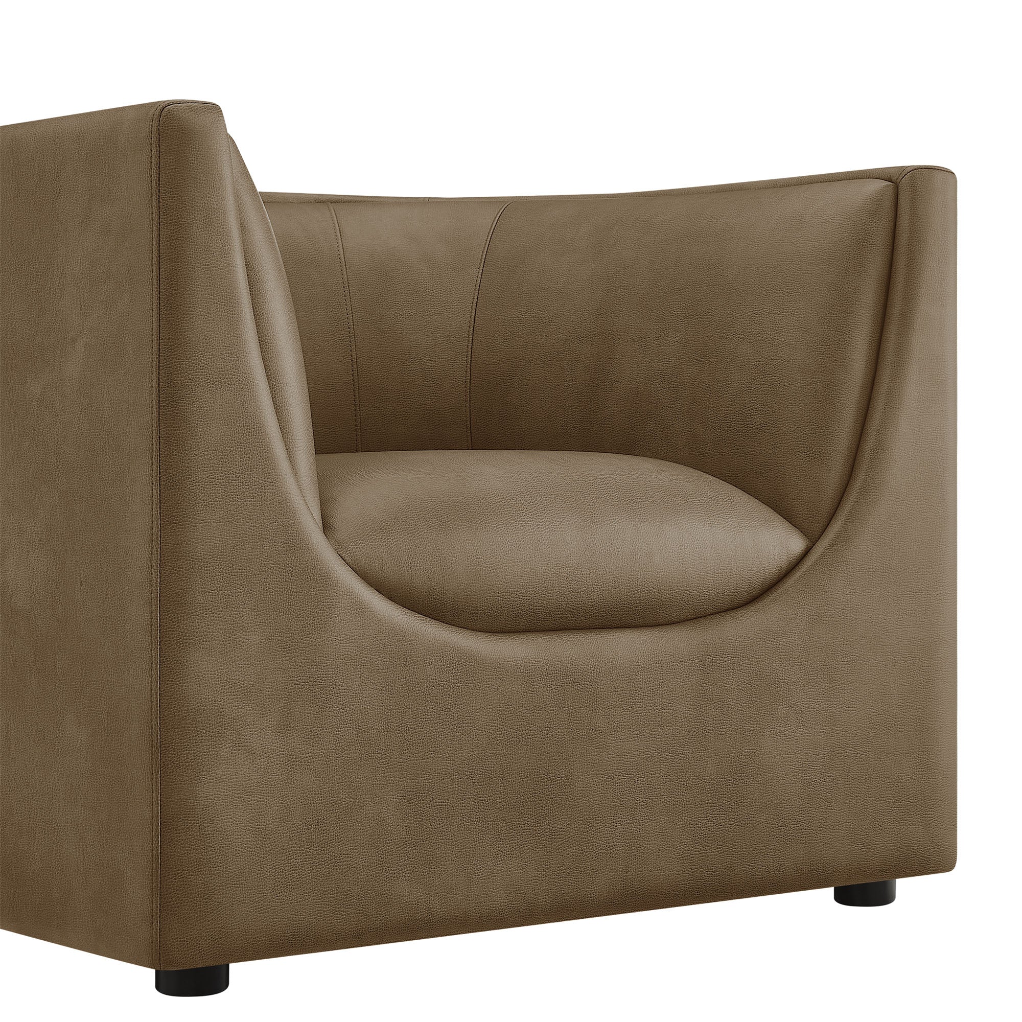 Hilda Curved Back Vegan Leather Armchair by Modway - Image 5